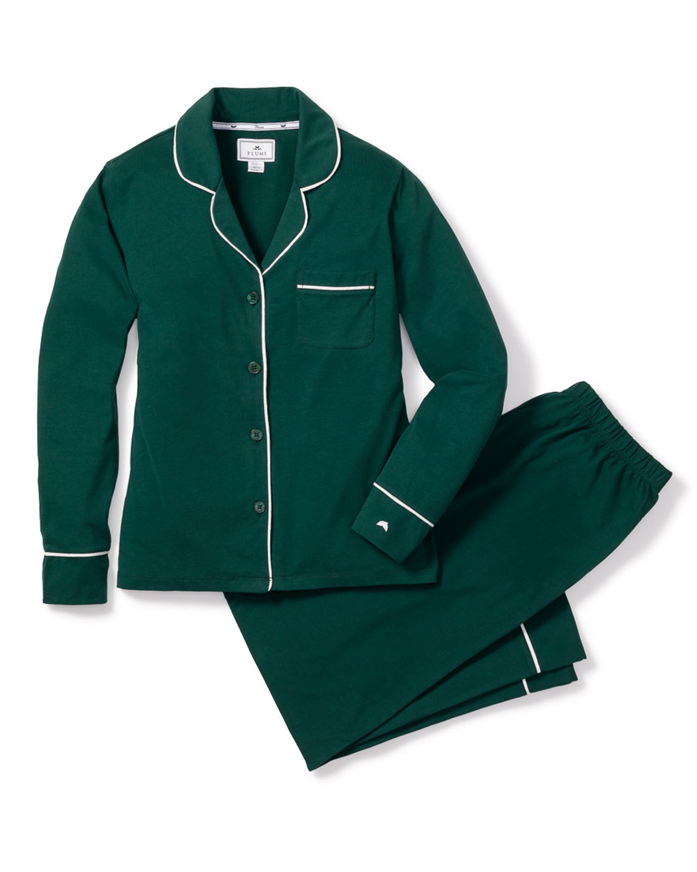 Women's Pima Pajama Set in Evergreen