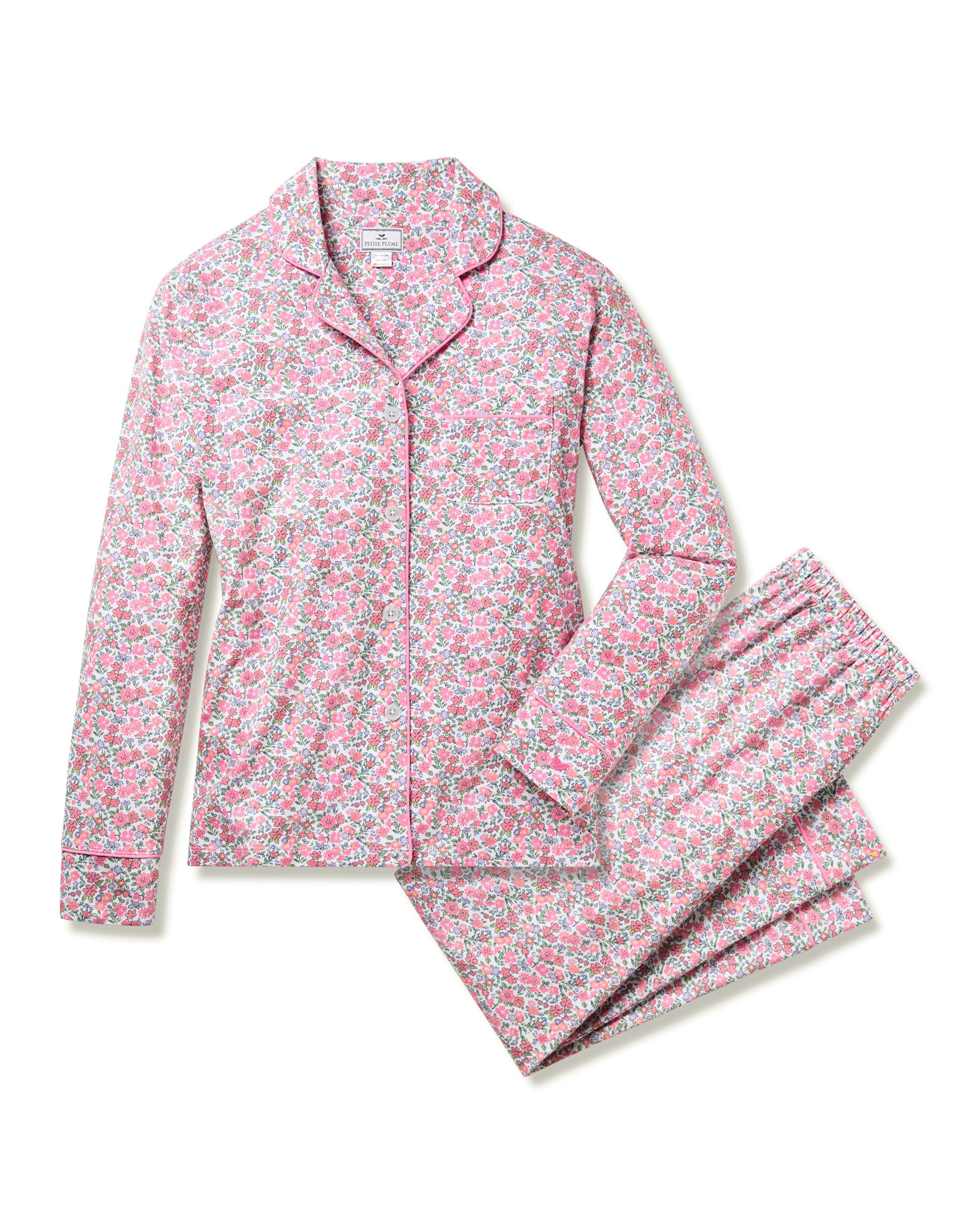 Women's Pima Pajama Set in Fleurs de Rose