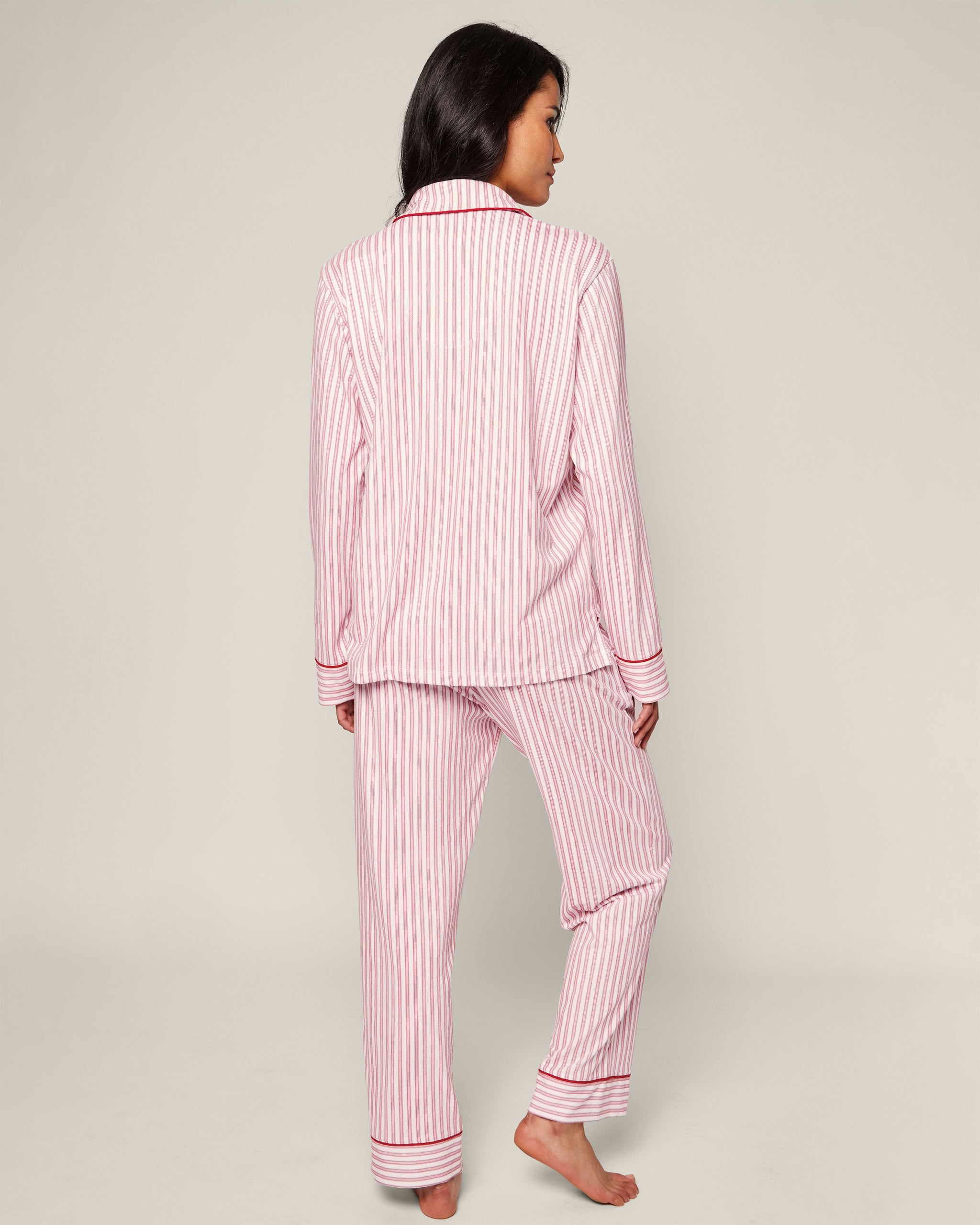 Women's Pima Pajama Set in Navy French Ticking