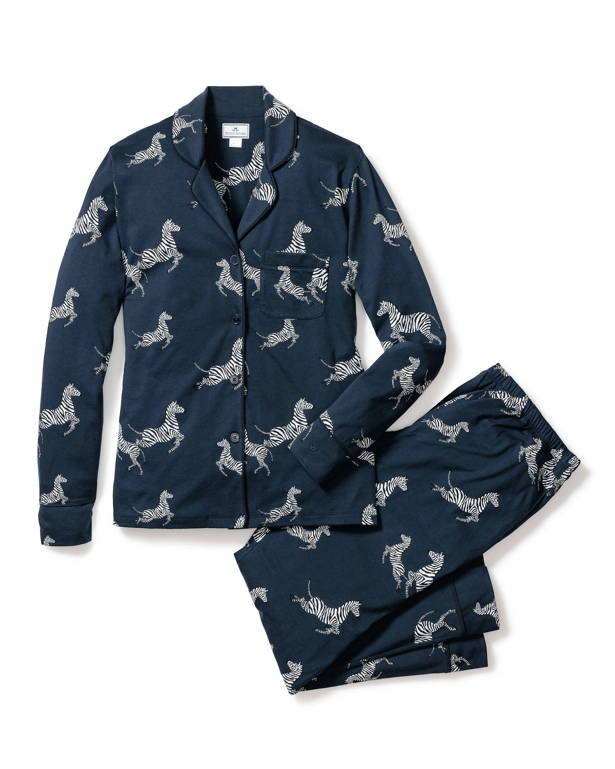 Women's Pima Pajama Set in Zèbre de Nuit