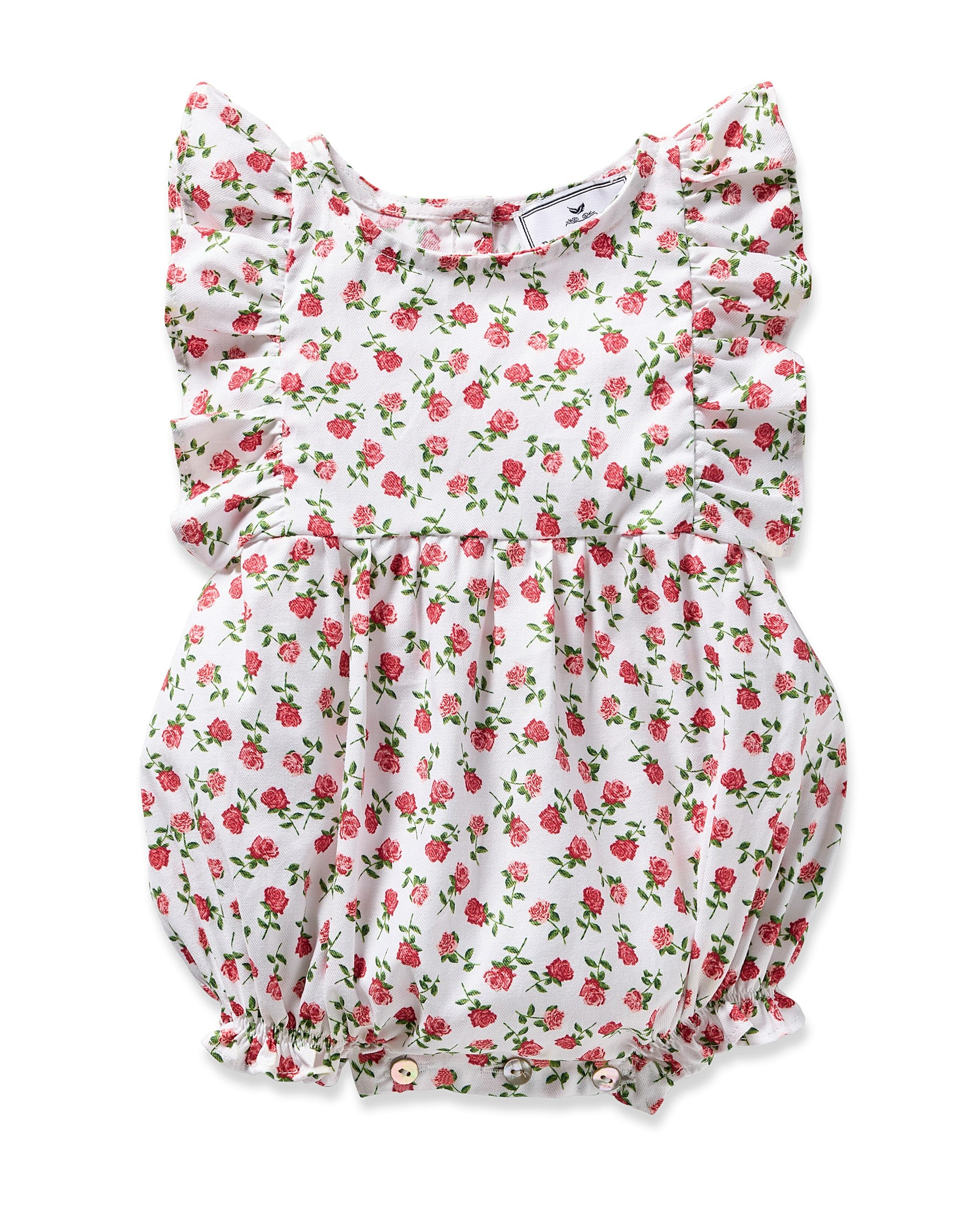 Baby's Twill Ruffled Romper in Petite Petals