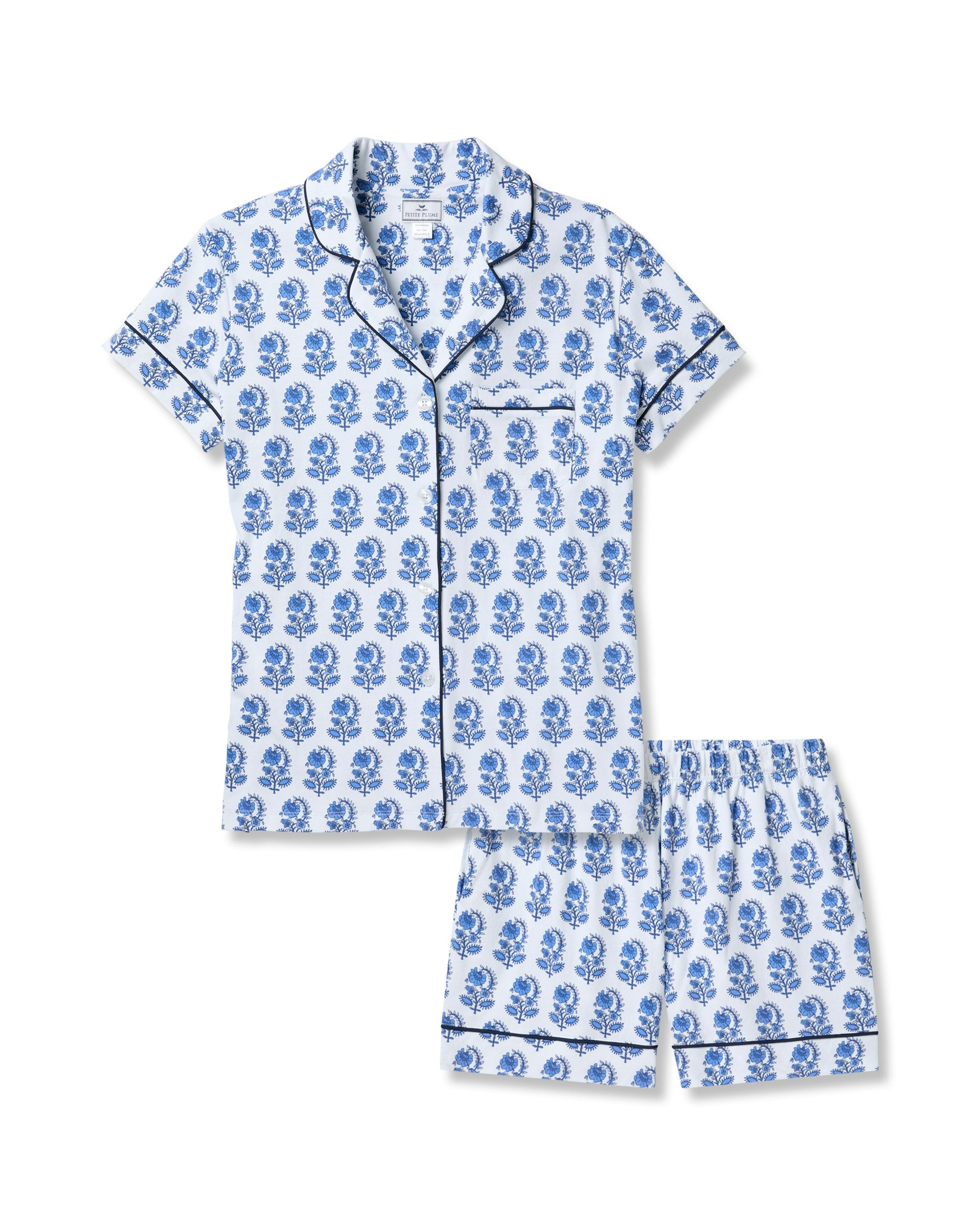 Women's Pima Short Sleeve Short Set in Bristol Bay