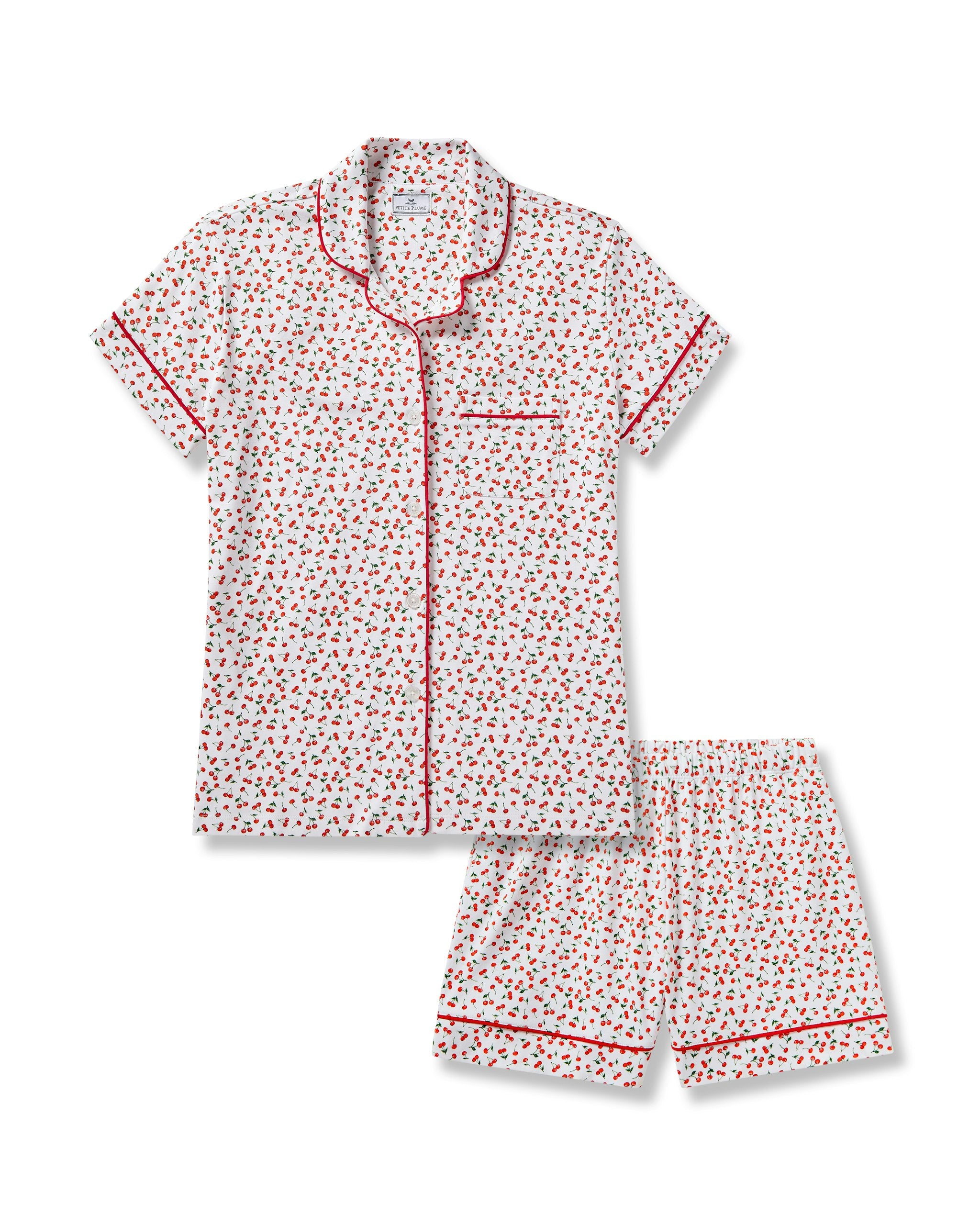 Women's Pima Short Sleeve Short Set in Cherry Orchard