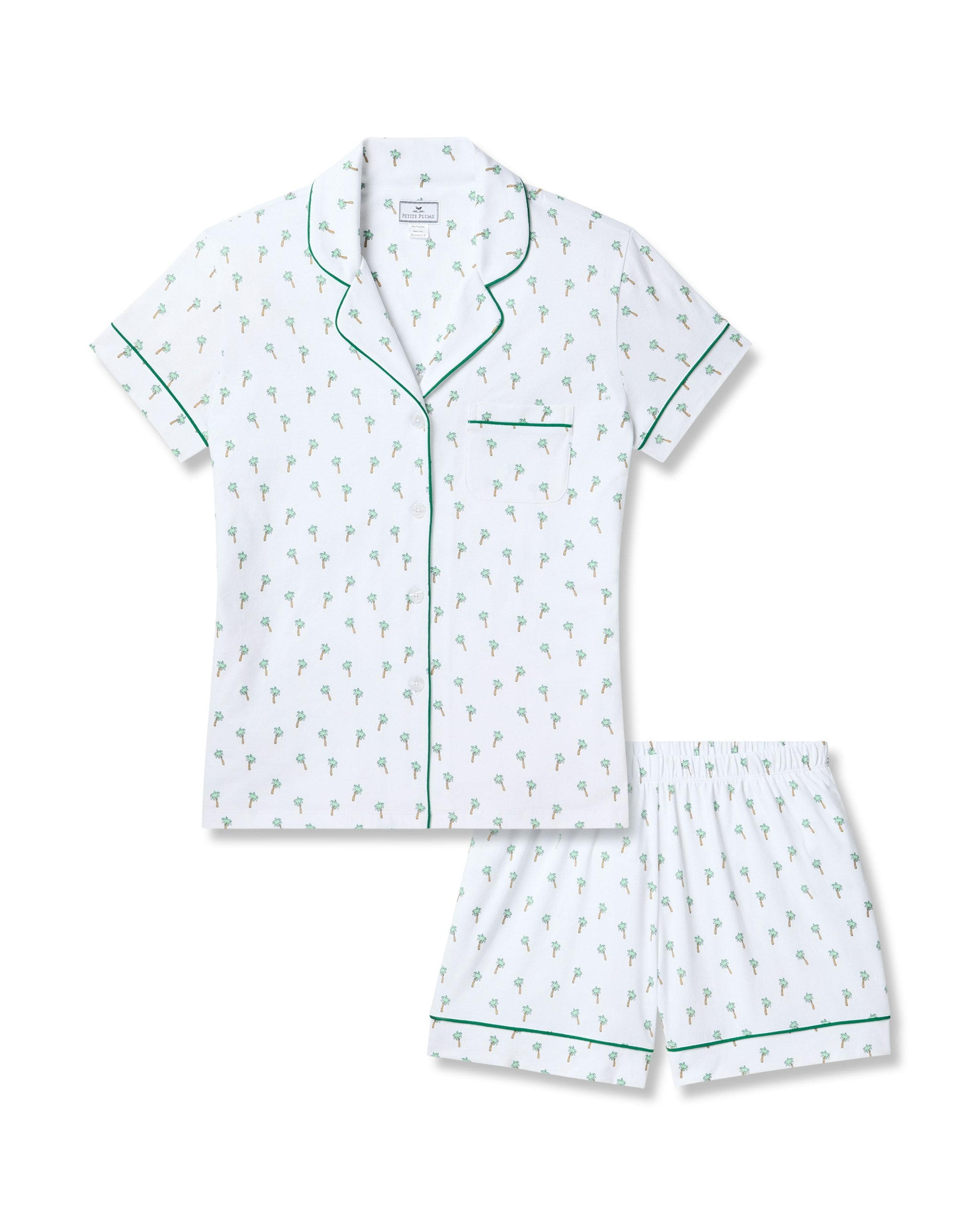 Women's Pima Short Sleeve Short Set in Palmier