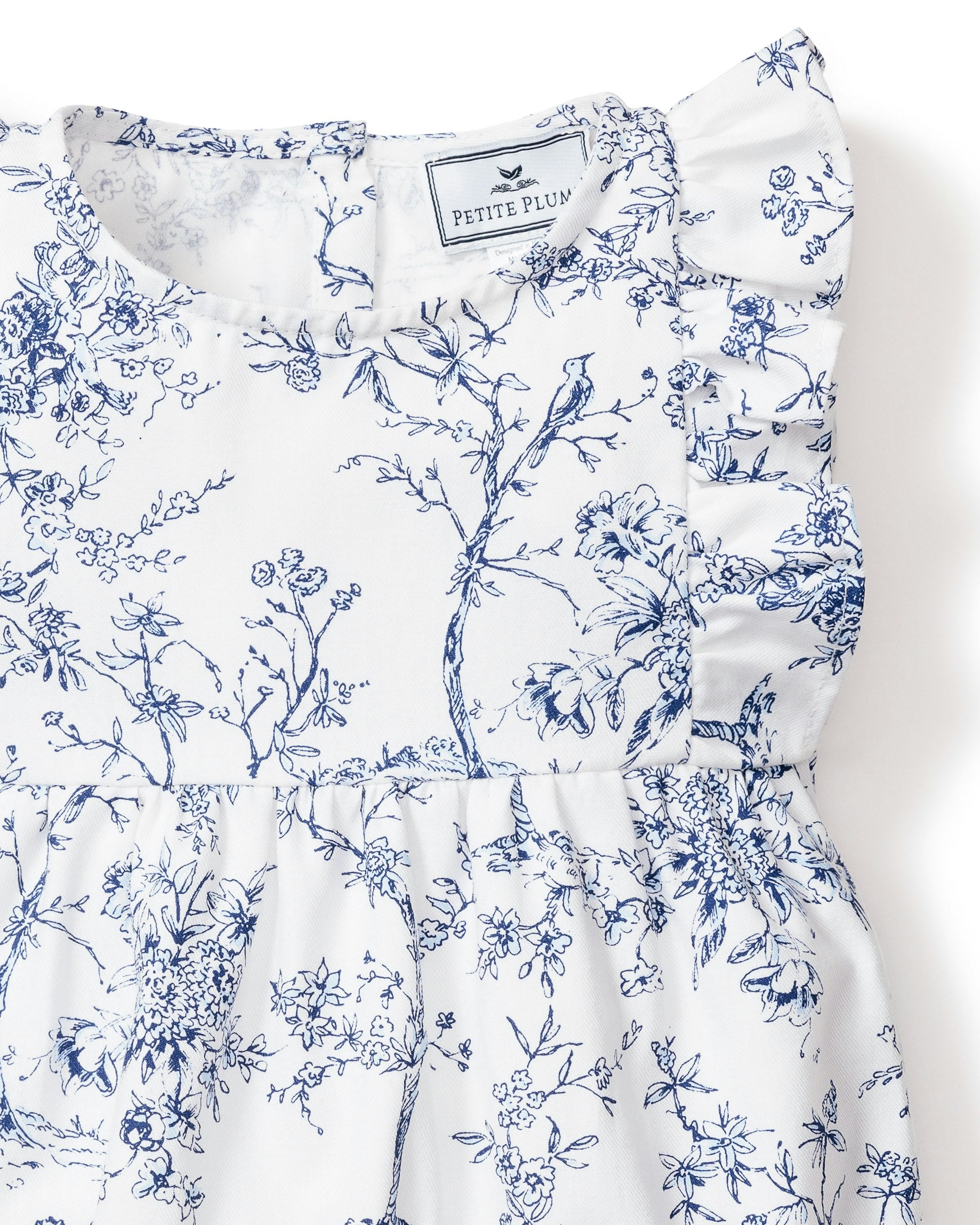 Baby's Twill Ruffled Romper in Pink Timeless Toile