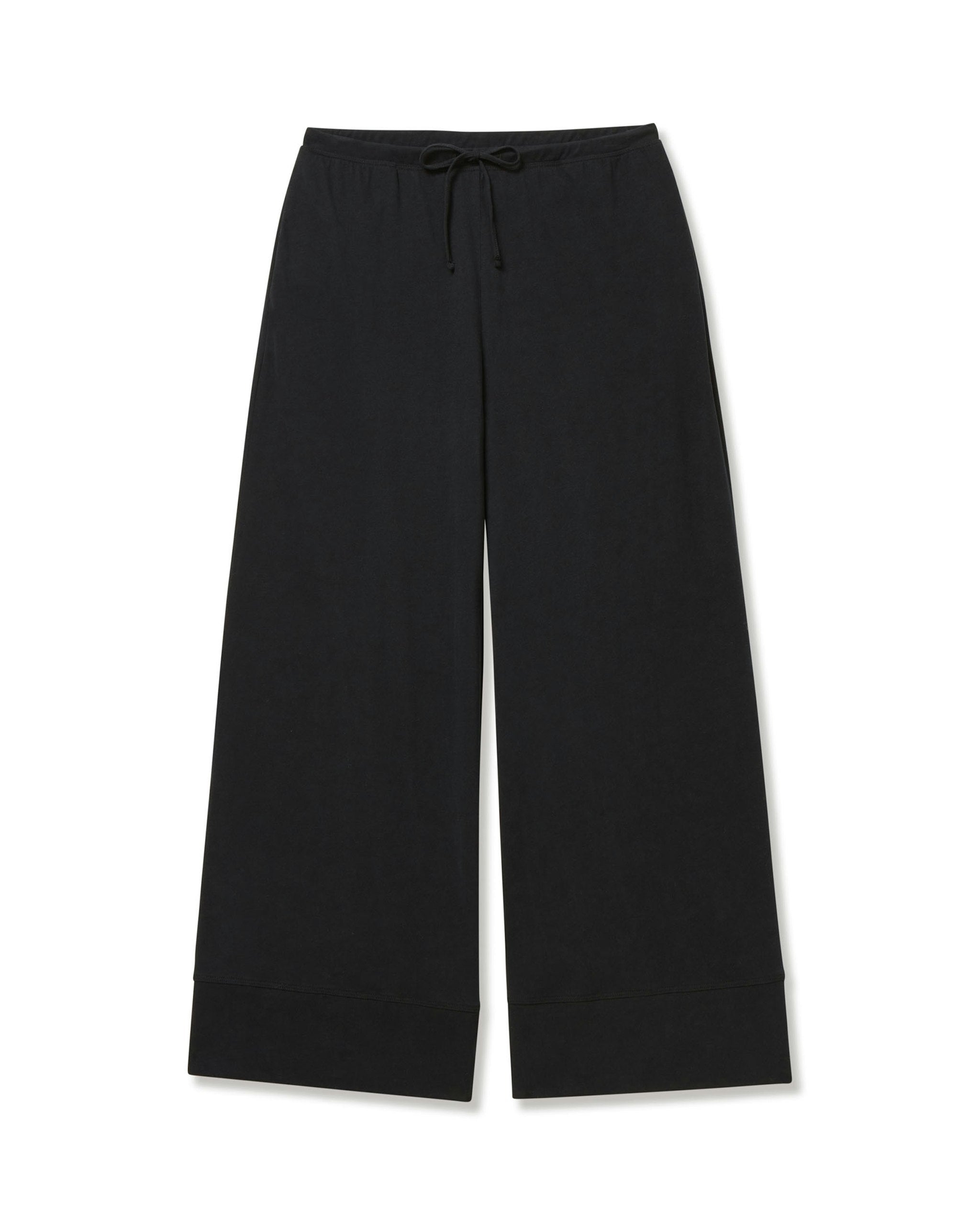 Women's Pima Wide-Leg Lounge Pant in Black
