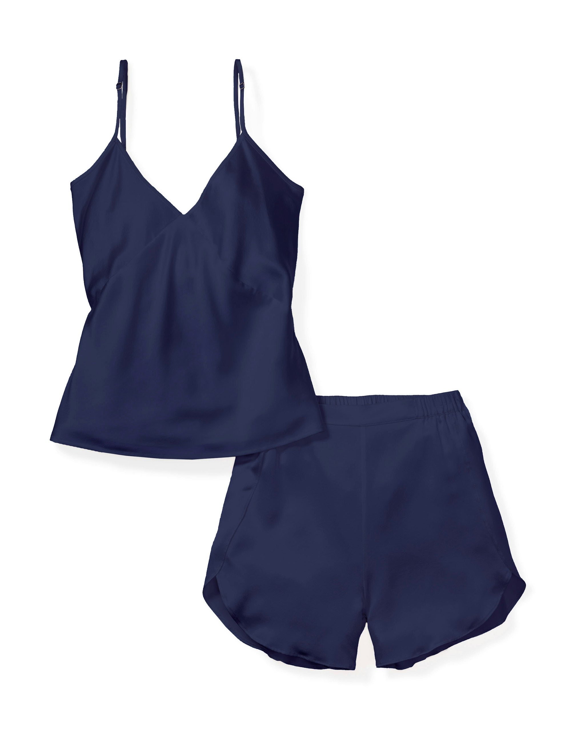 Women's Silk Camisole Short Set in Navy