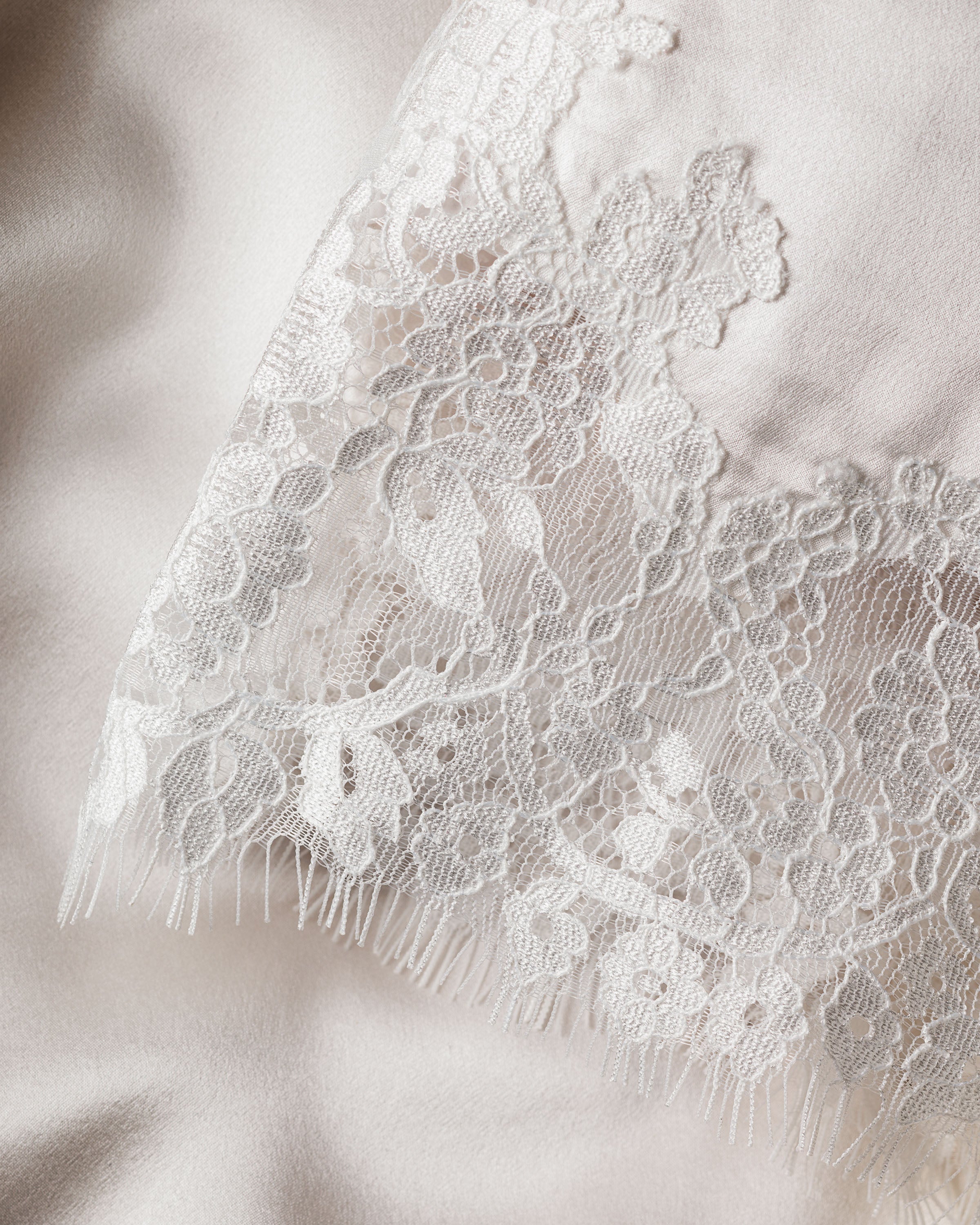 Women's Silk Lace Robe in Periwinkle