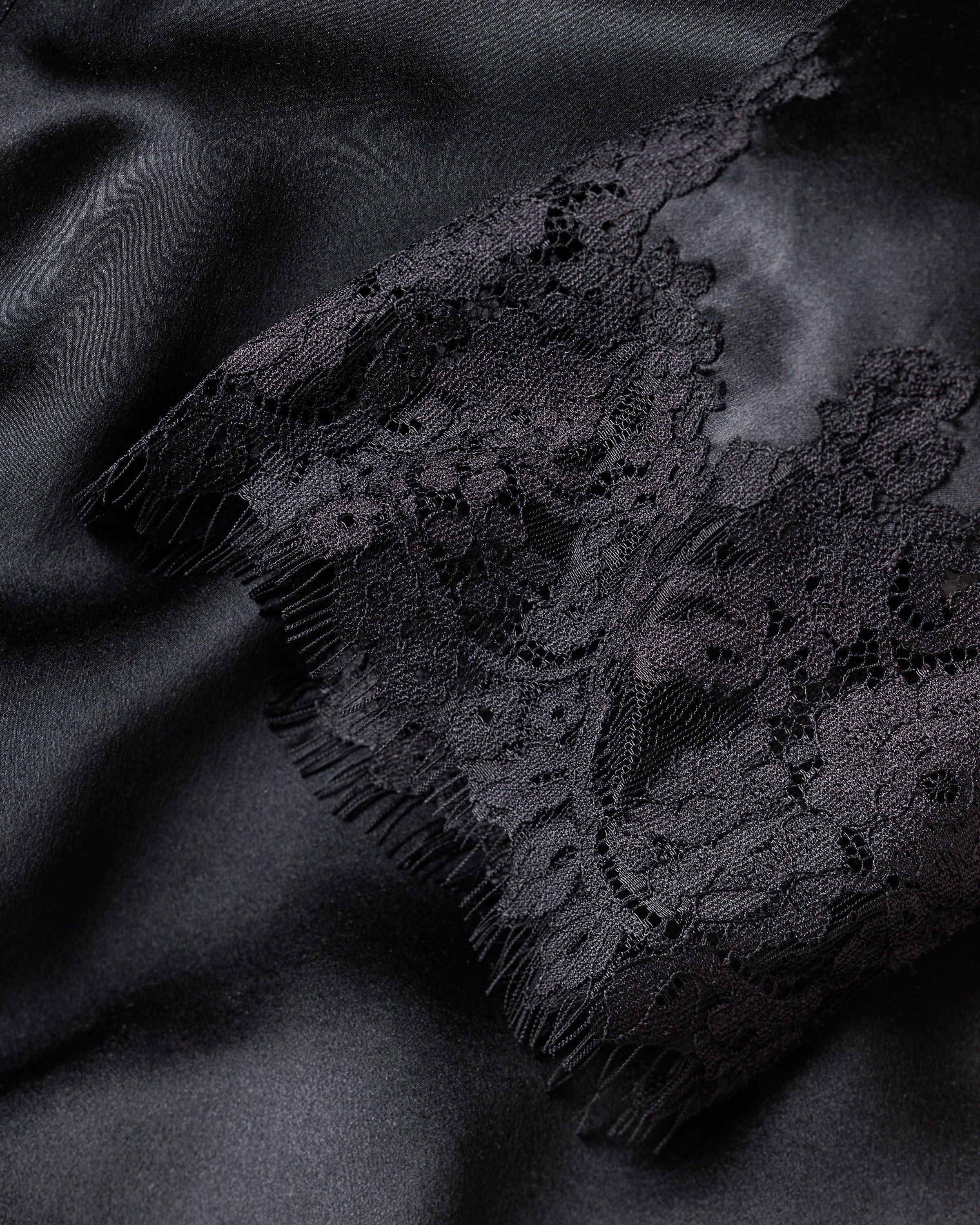 Women's Silk Lace Robe in Periwinkle