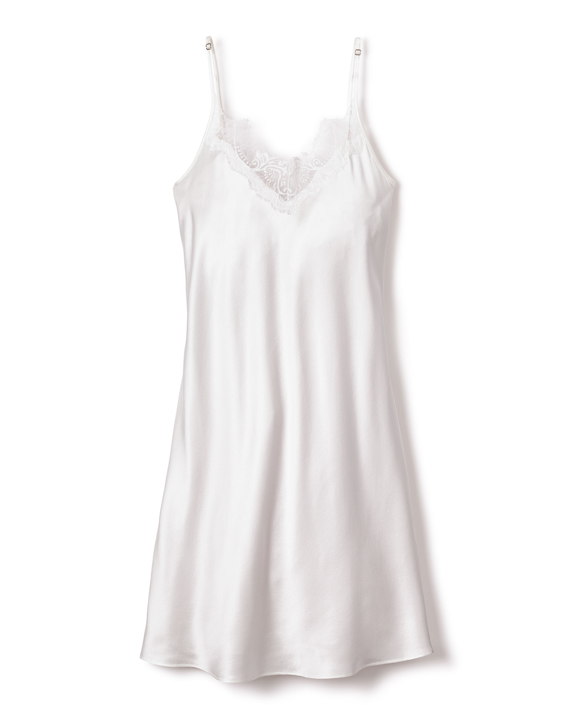 Women's Silk Lace Slip Dress in Black
