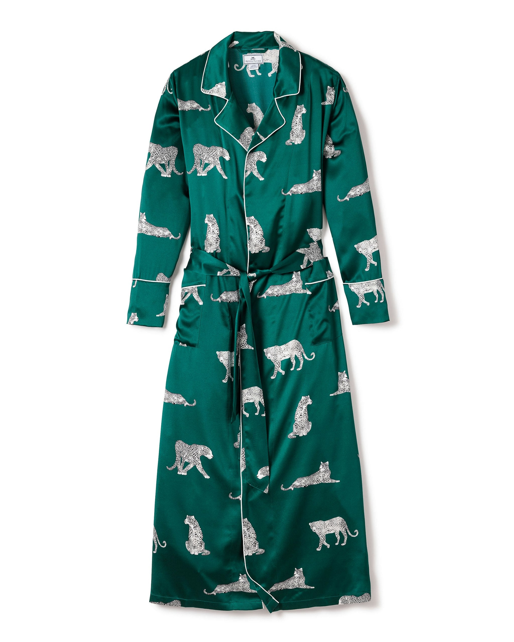 Women's Silk Long Robe in Panthere De Luxe