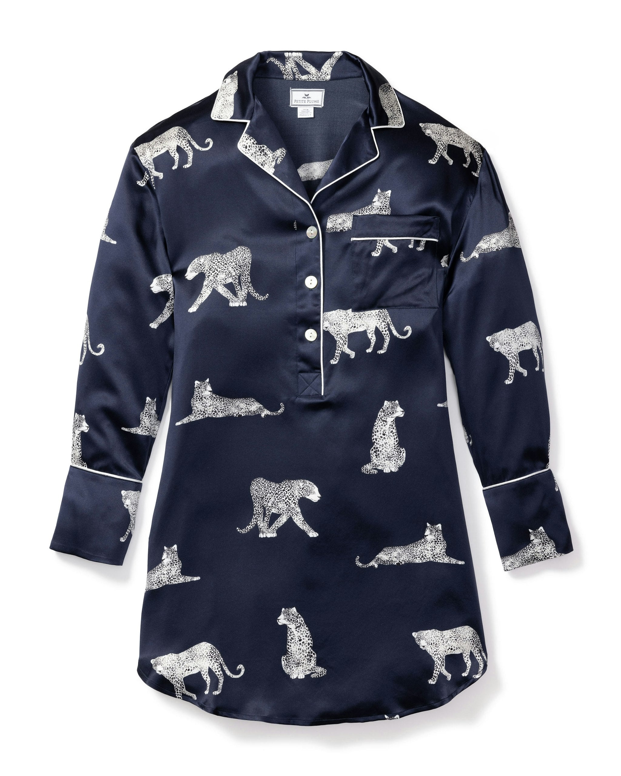 Women's Silk Nightshirt in Panthere De Luxe