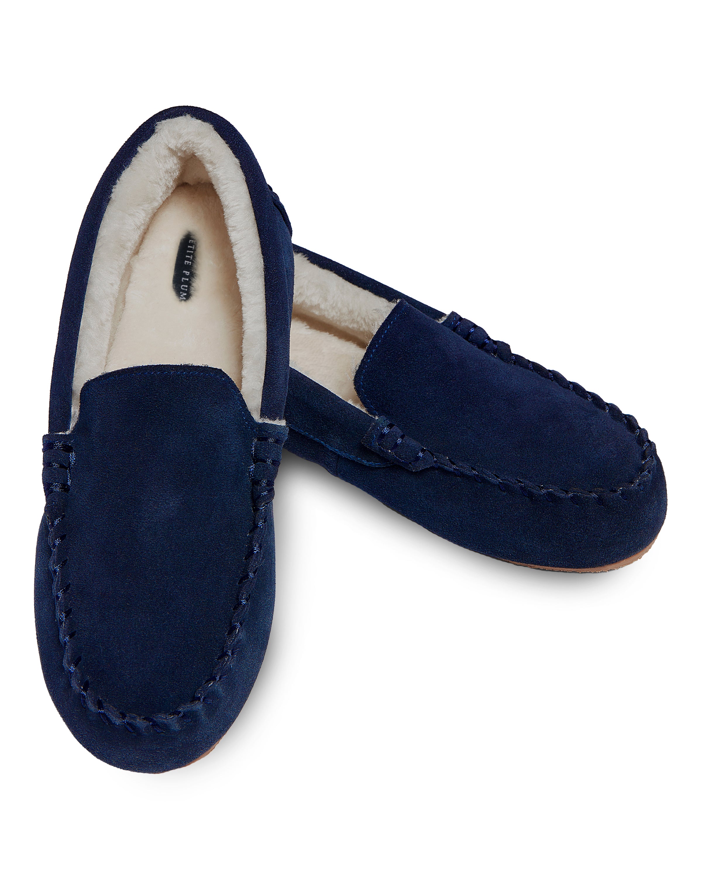 Women's Suede Slippers in Navy