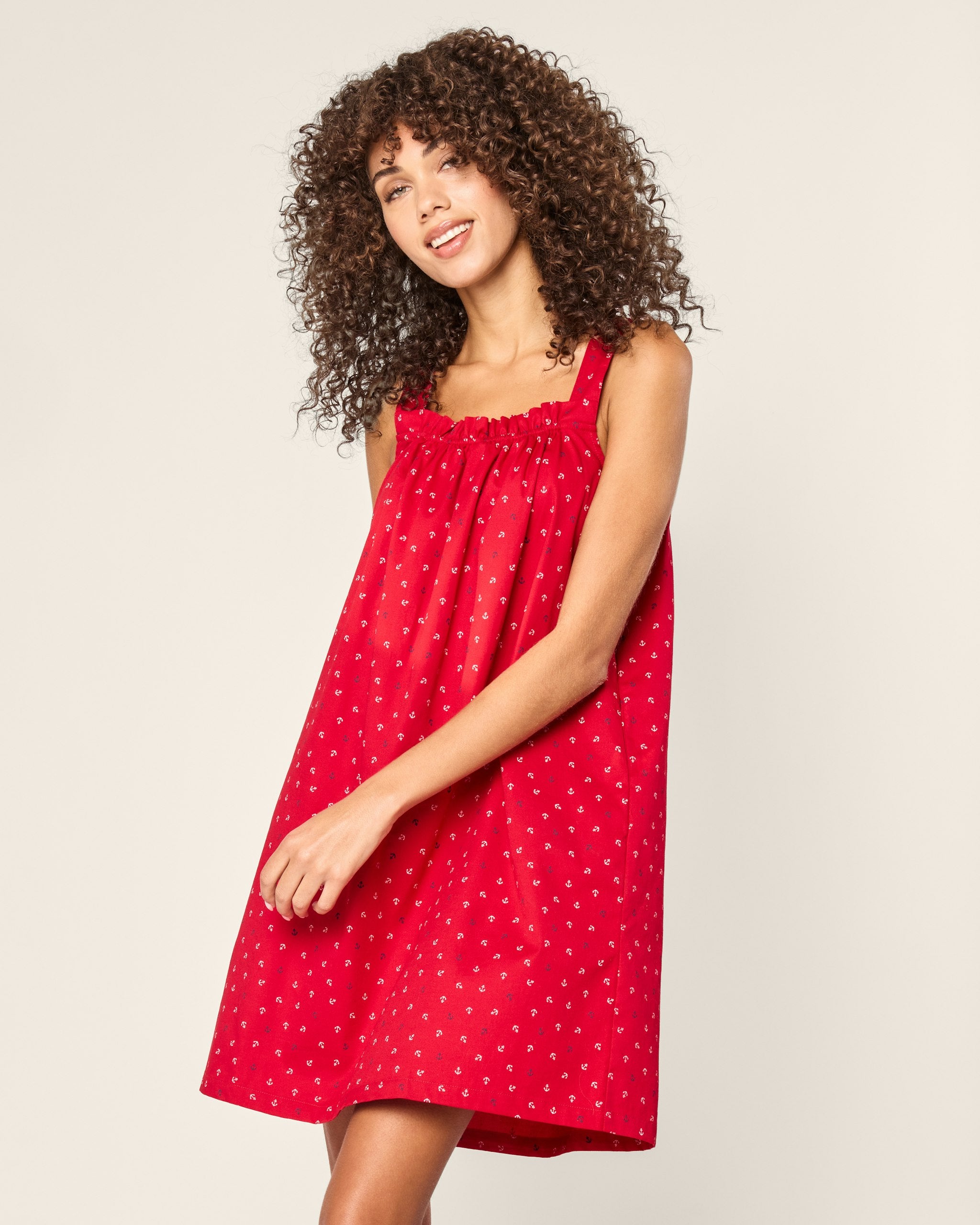 Women's Twill Annabelle Nightgown in Anchors Away - Petite Plume