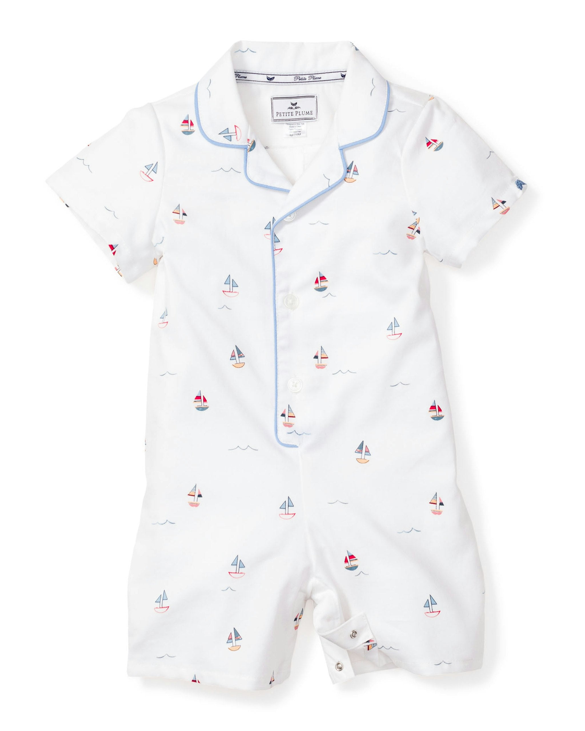 Baby's Twill Summer Romper in Bateau