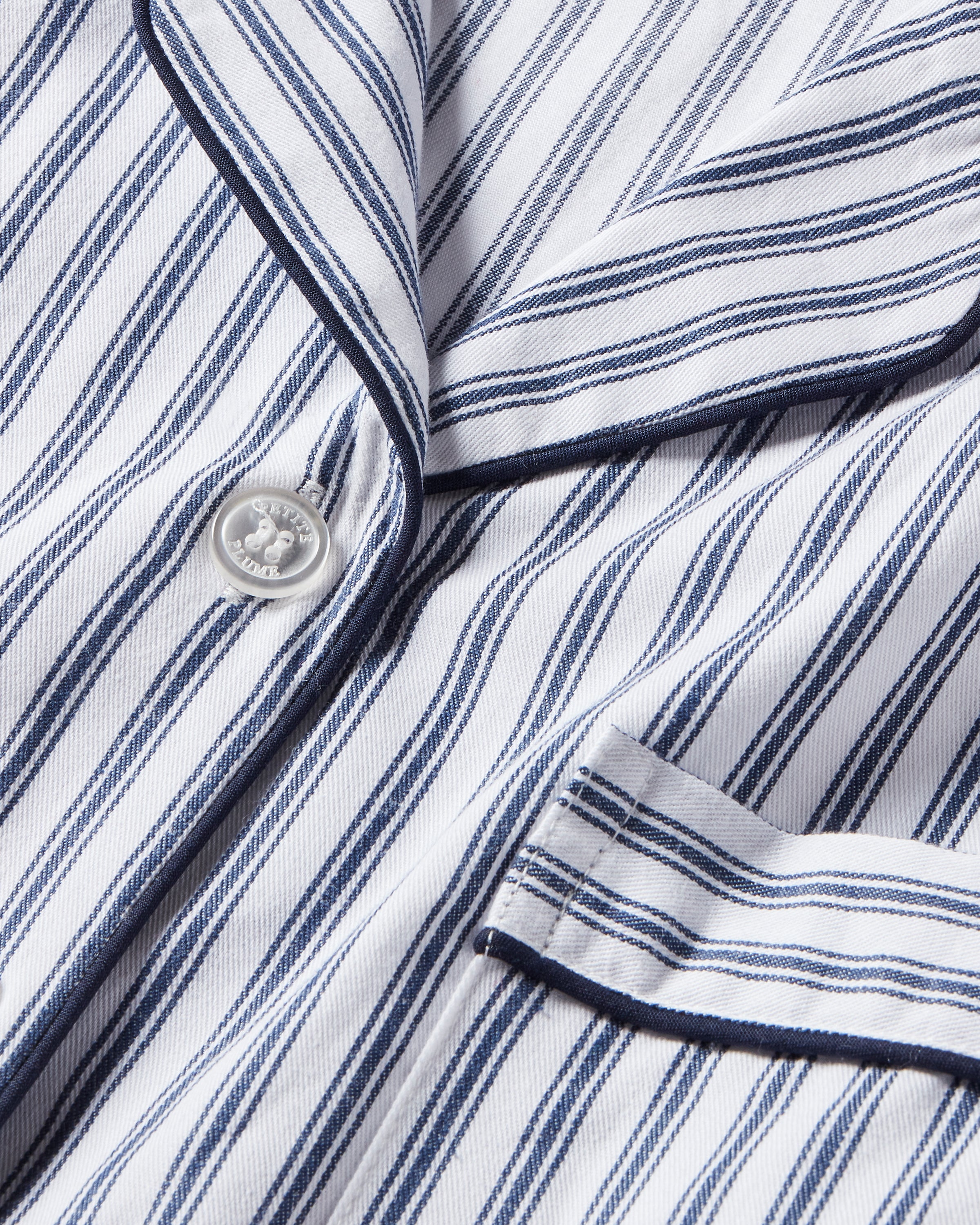Women's Twill Maternity Nightshirt in Navy French Ticking