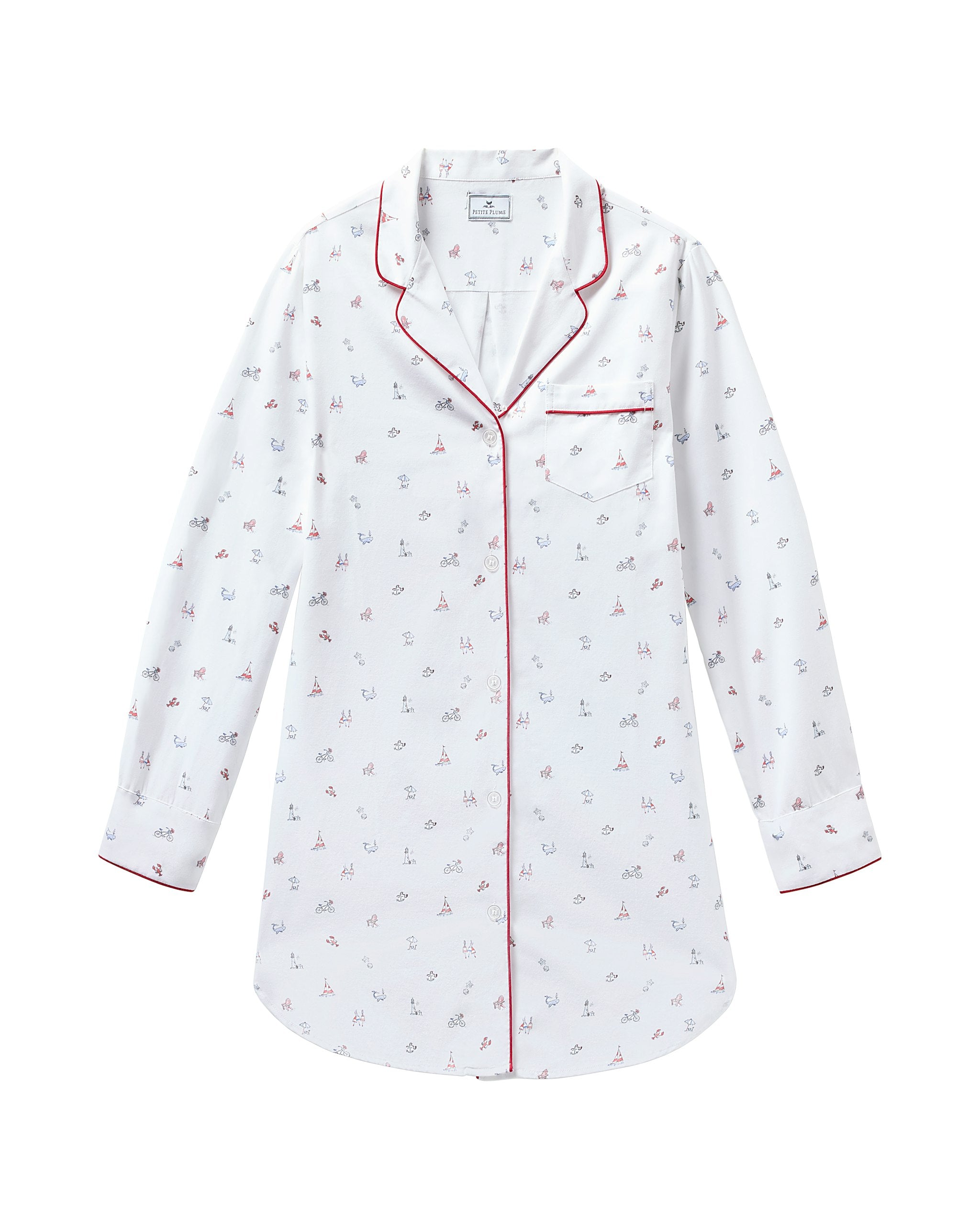 Women's Twill Nightshirt in Coastal Charms