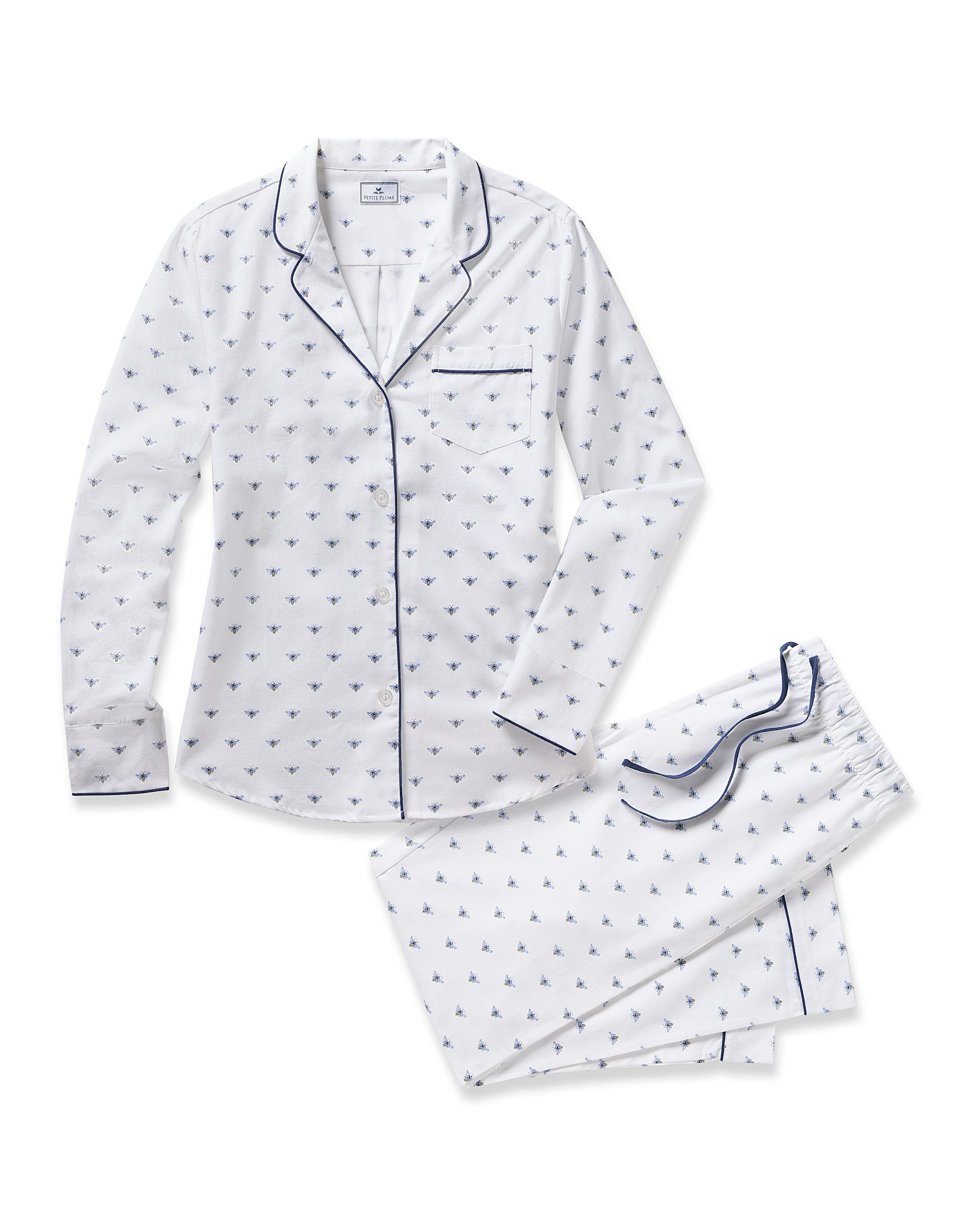 Women's Twill Pajama Set in Buzzing Bees