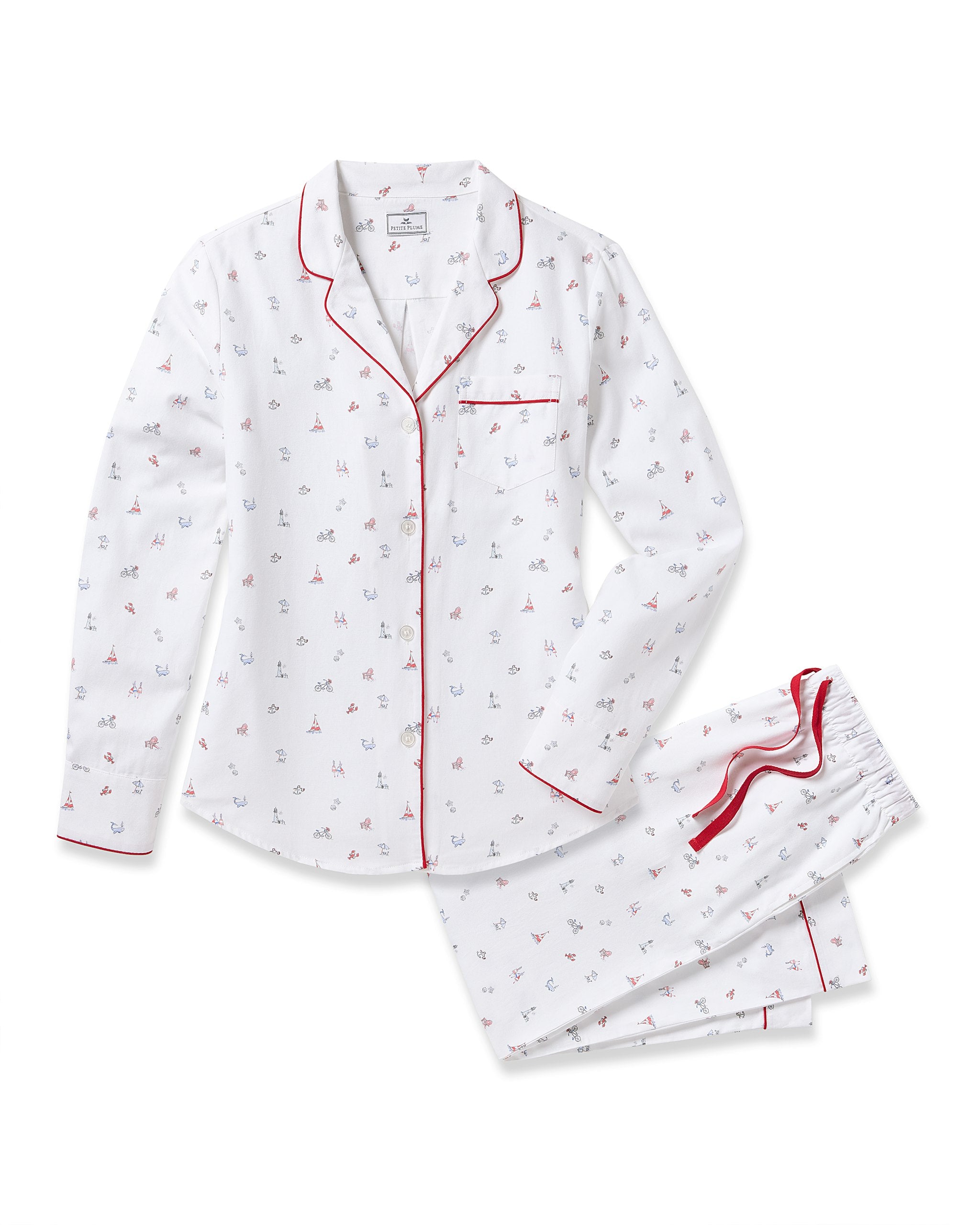 Women's Twill Pajama Set in Coastal Charms