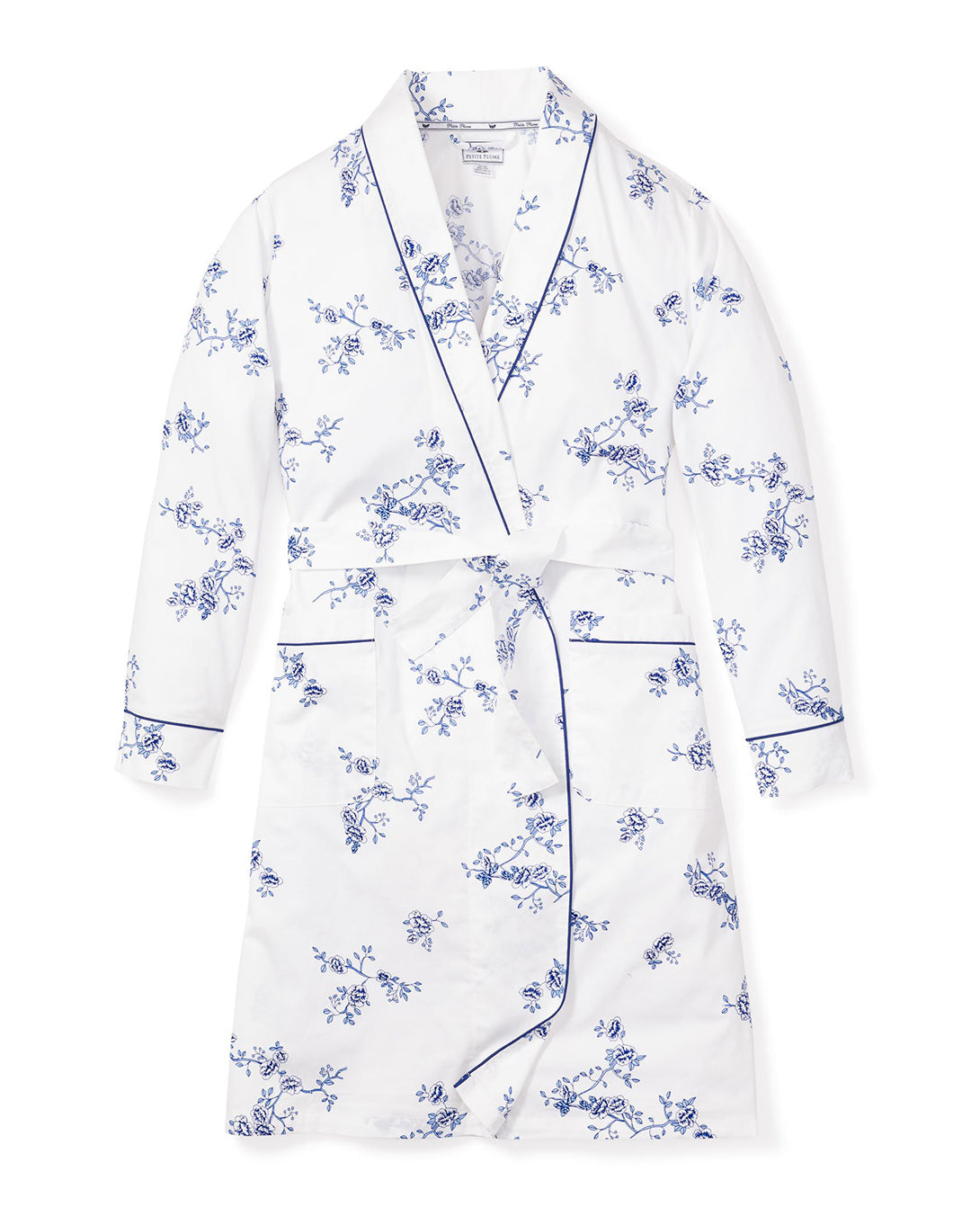 Women's Twill Robe in Indigo Floral