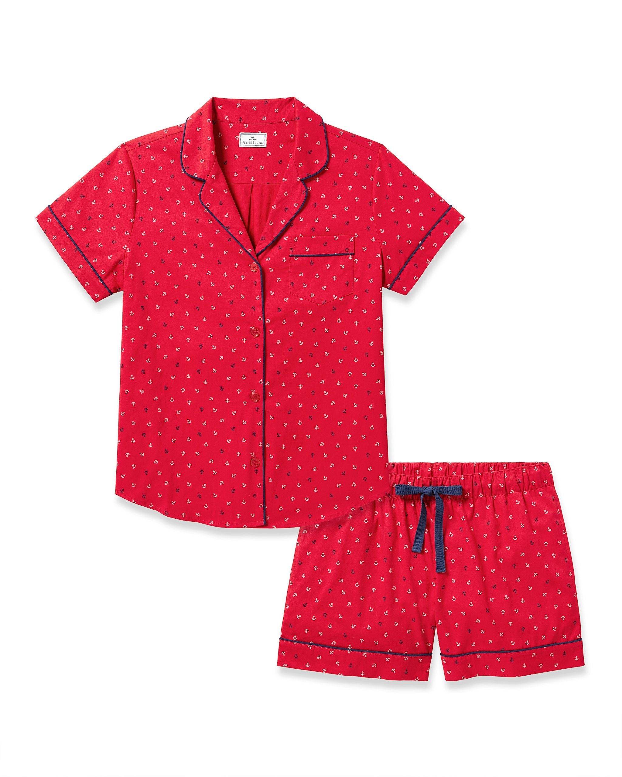 Women's Twill Short Sleeve Short Set in Anchors Away