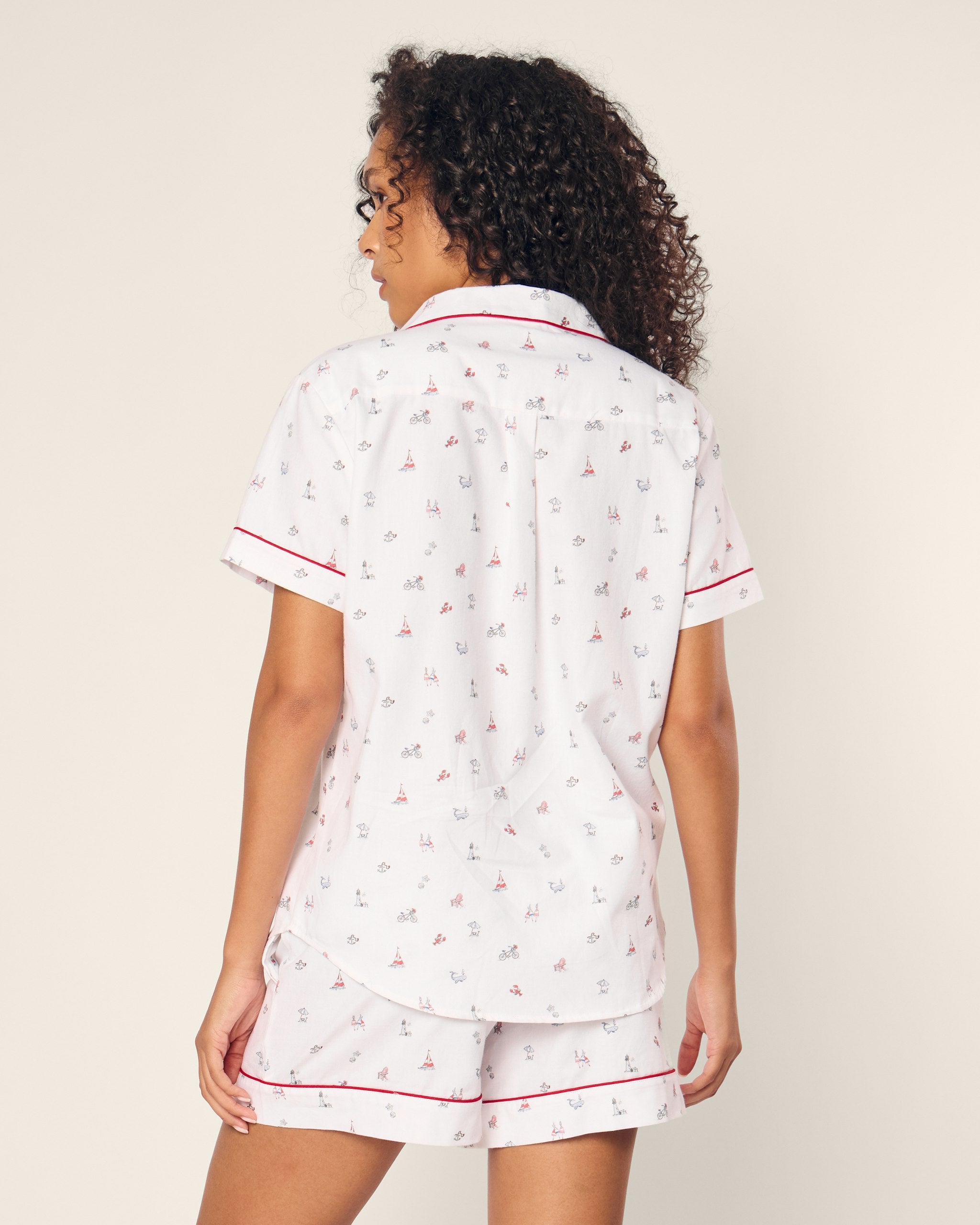 Women's Twill Short Sleeve Short Set in Anchors Away