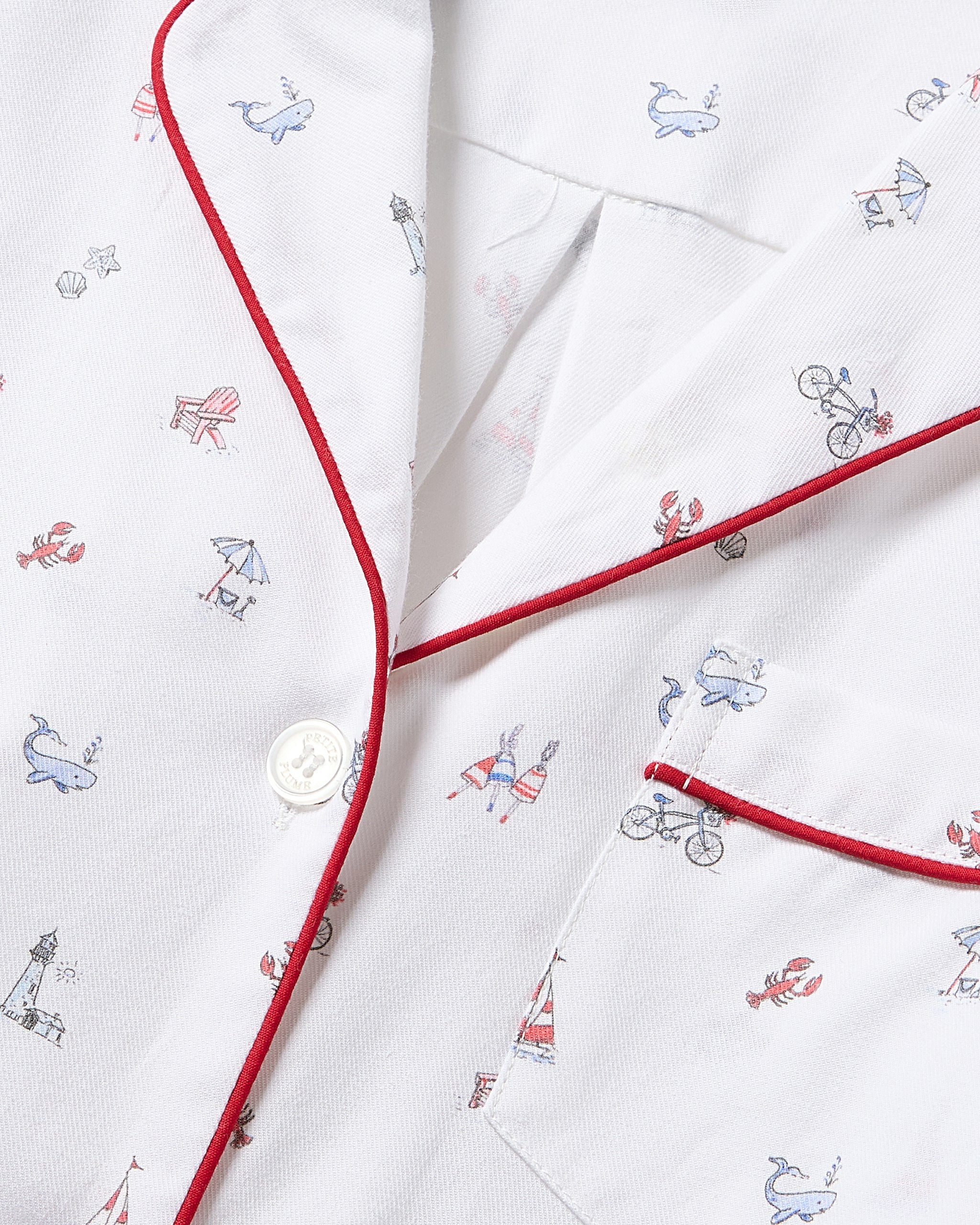 Women's Twill Short Sleeve Short Set in Anchors Away