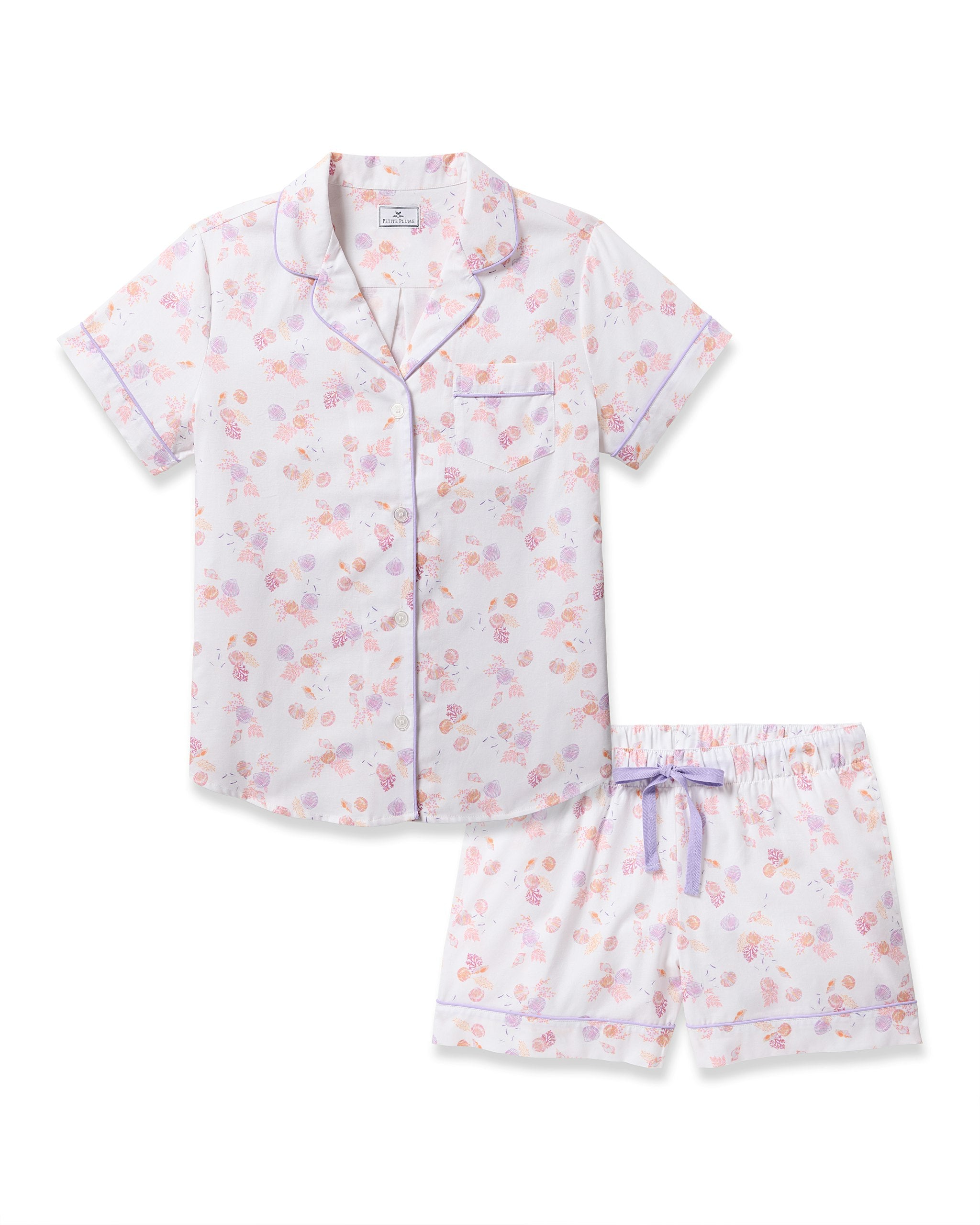 Women's Twill Short Sleeve Short Set in Anchors Away