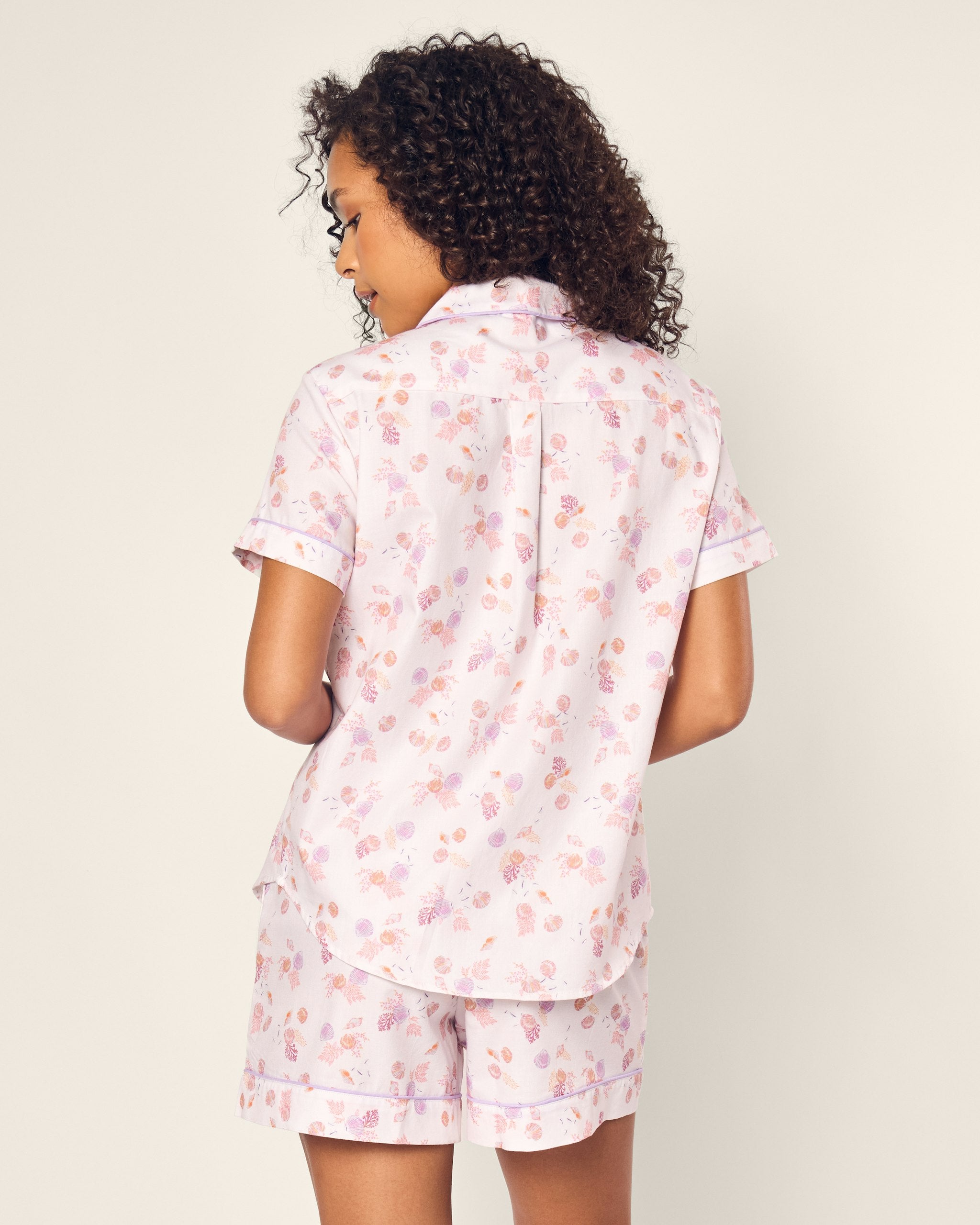 Women's Twill Short Sleeve Short Set in Anchors Away