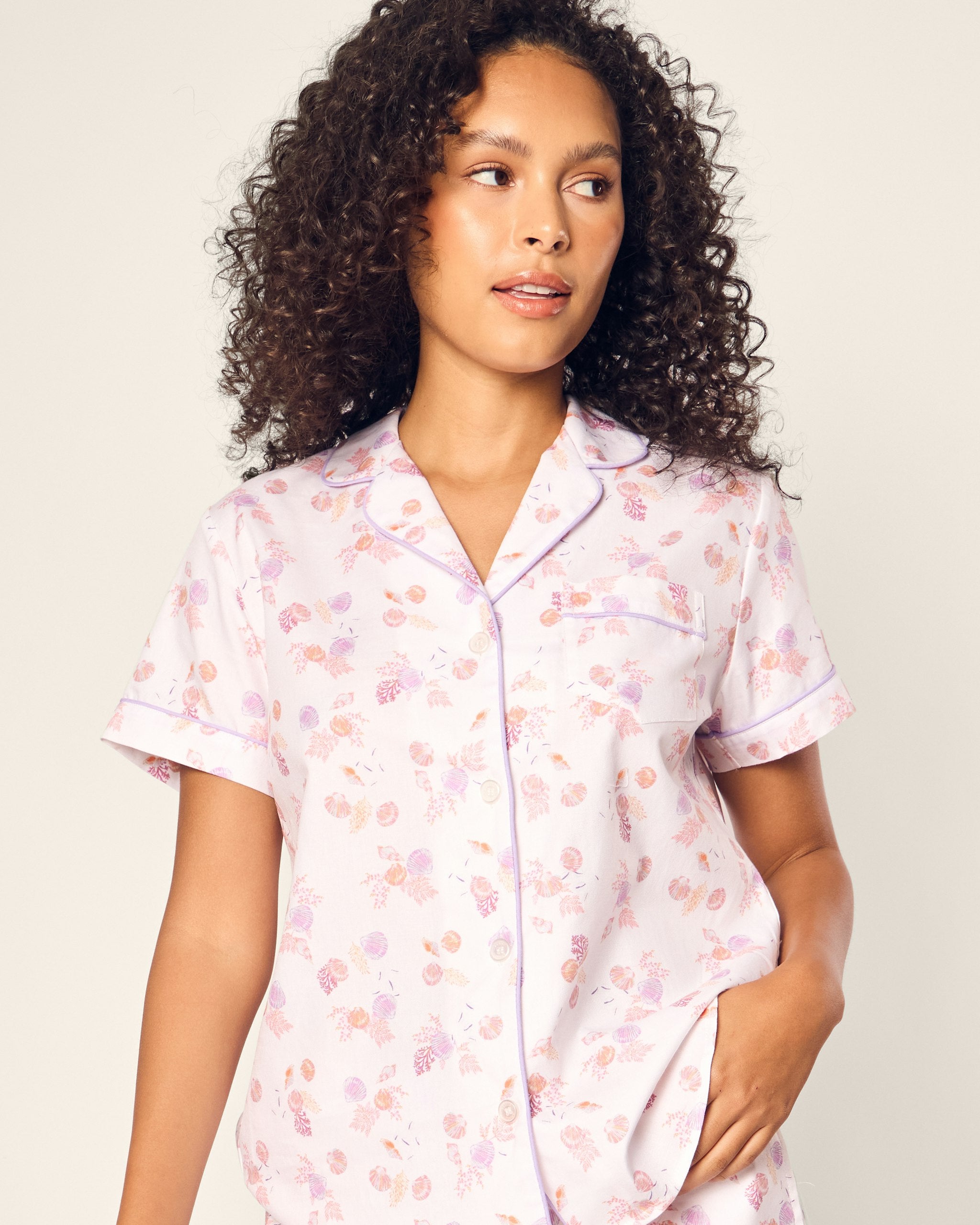 Women's Twill Short Sleeve Short Set in Anchors Away