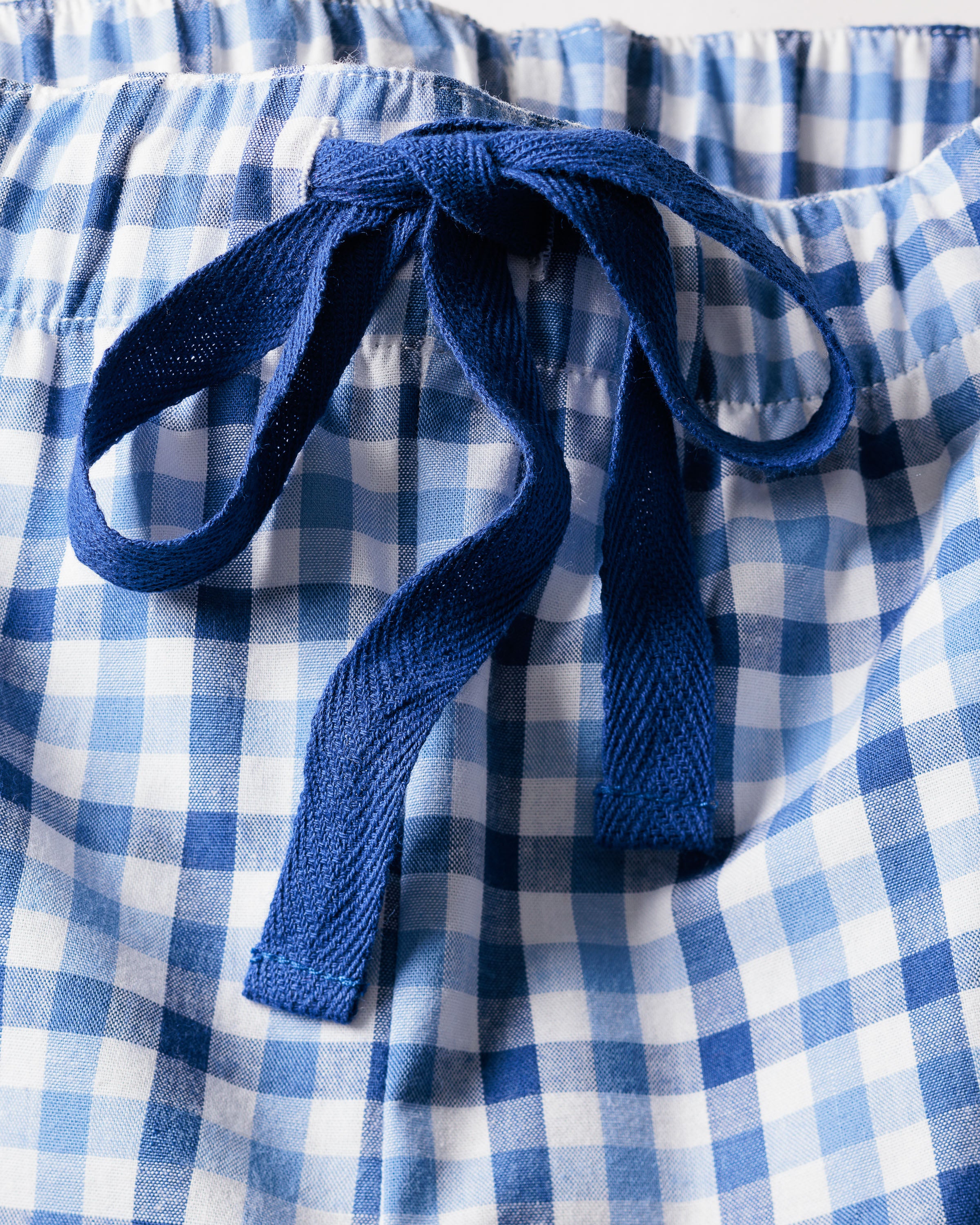 Women's Twill Short Sleeve Short Set in Royal Blue Gingham