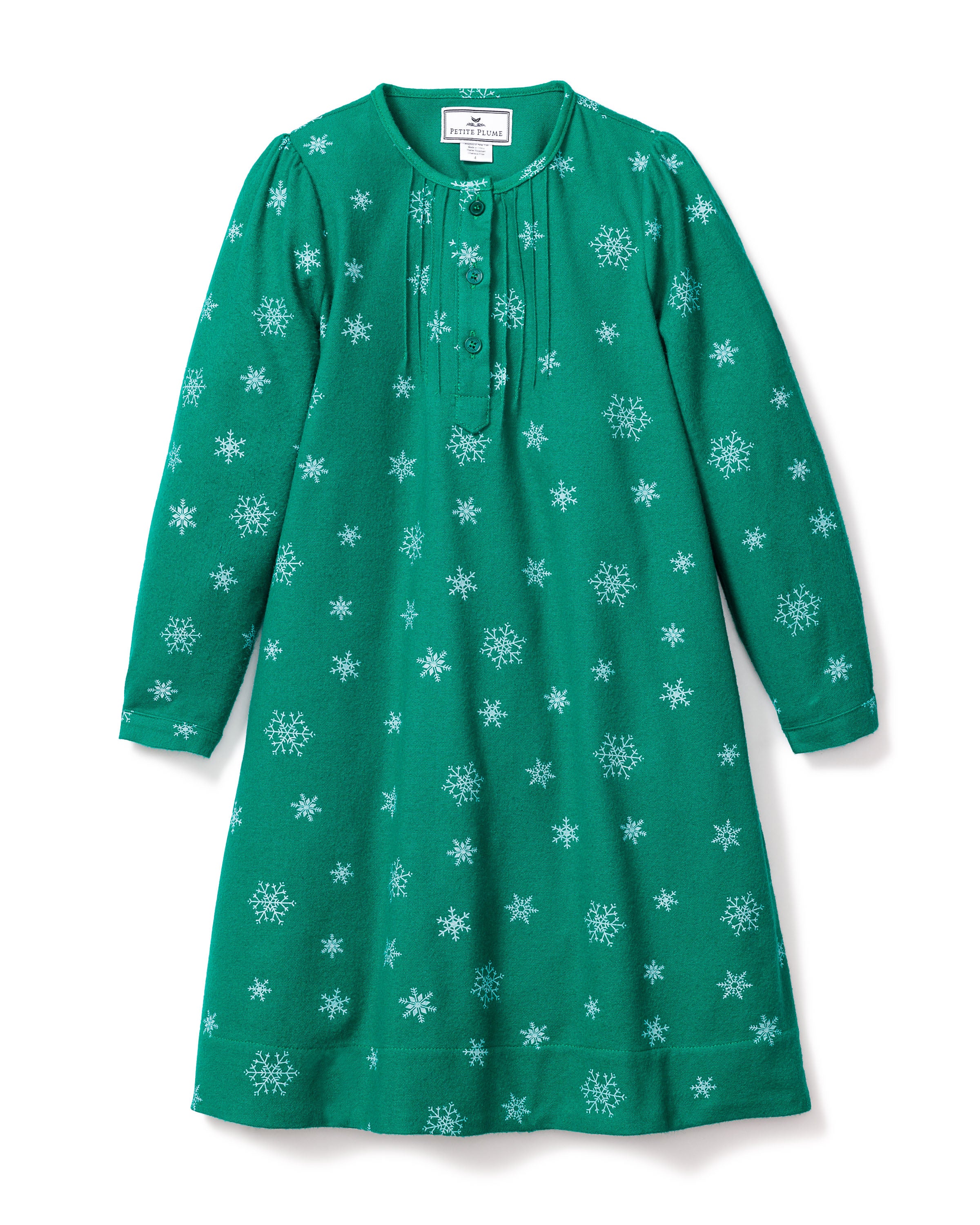 Girl's Flannel Beatrice Nightgown in Emerald Wonderland