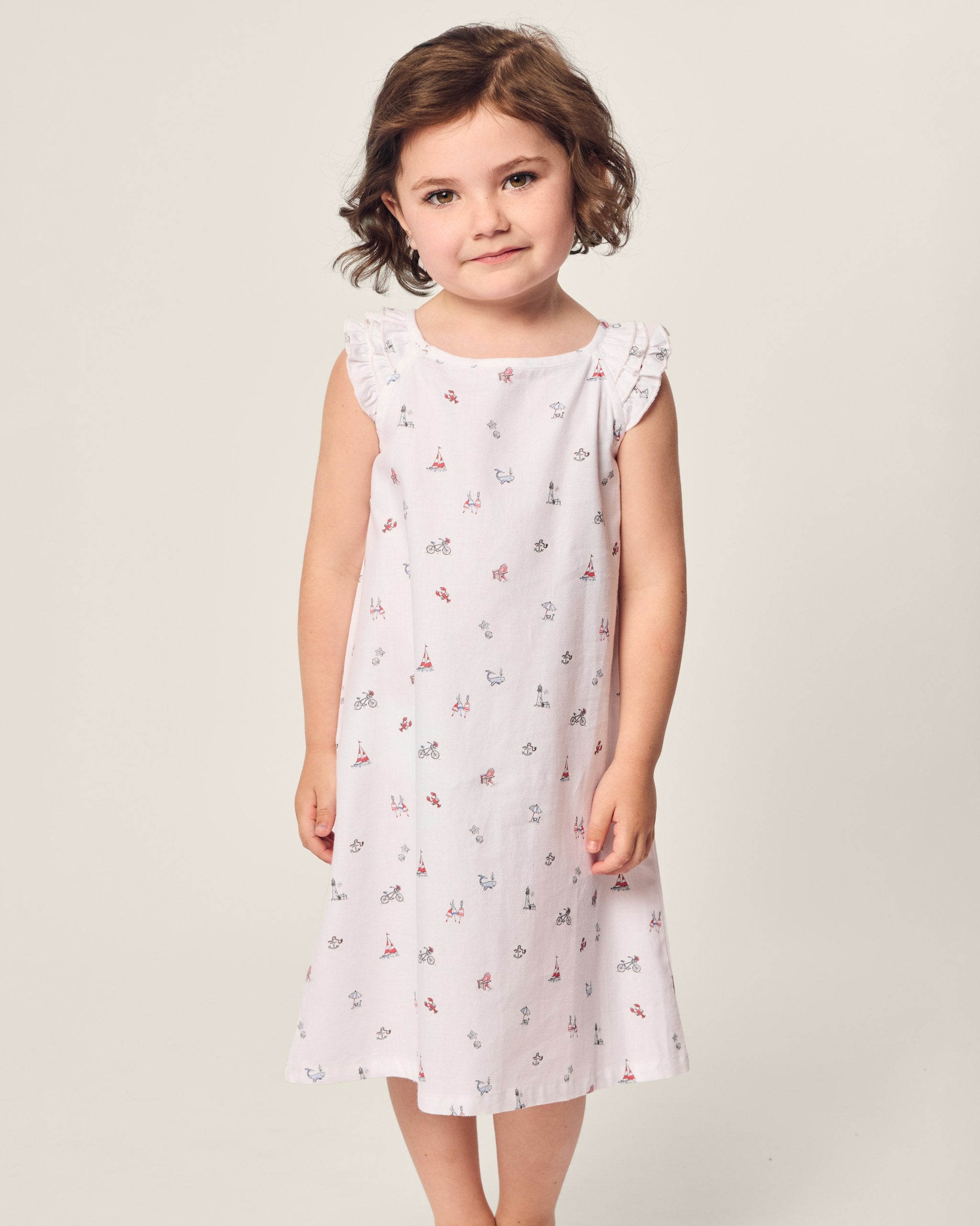 Girl's Twill Amelie Nightgown in Coastal Charms