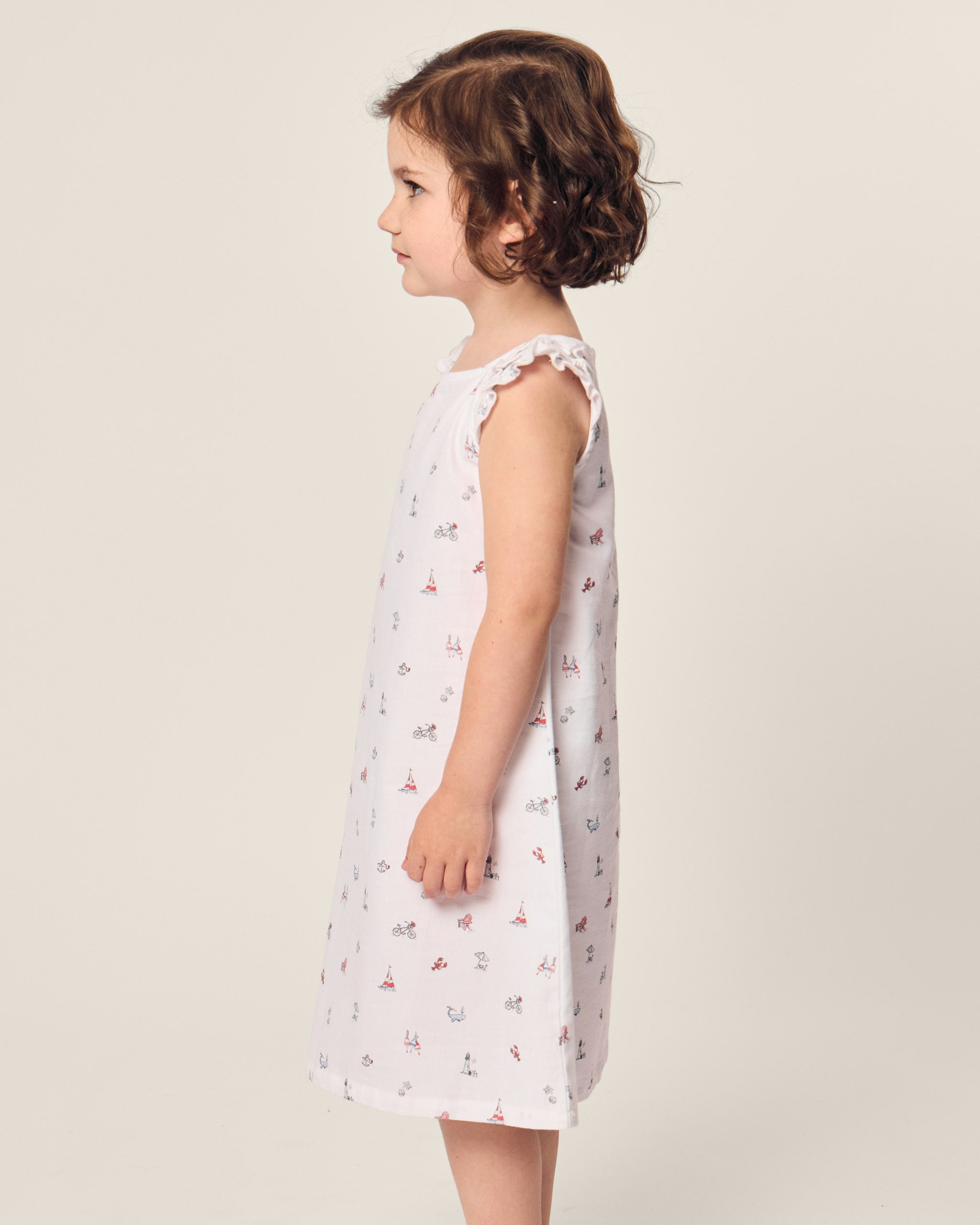 Girl's Twill Amelie Nightgown in Coastal Charms