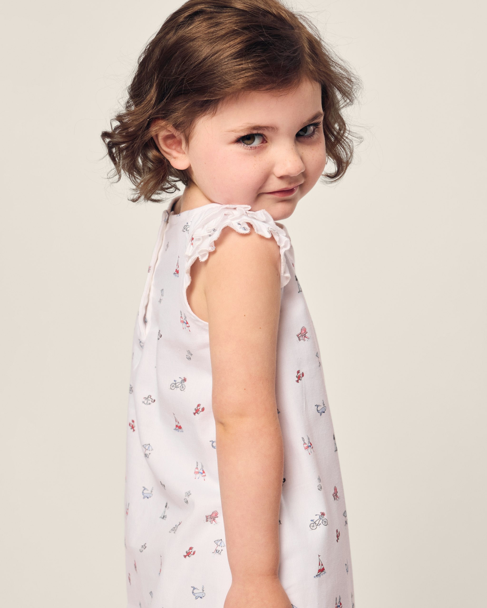 Girl's Twill Amelie Nightgown in Coastal Charms