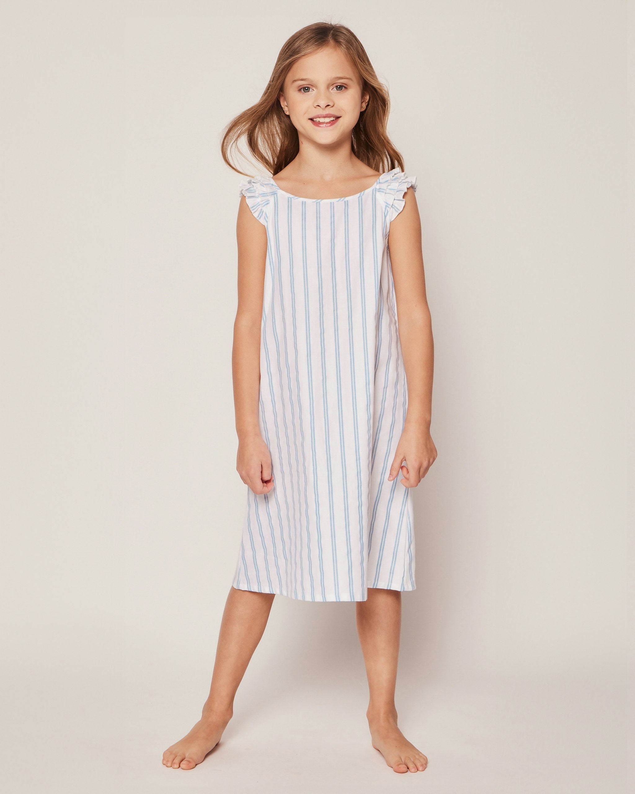 Girl's Twill Amelie Nightgown in Sunny Stripe
