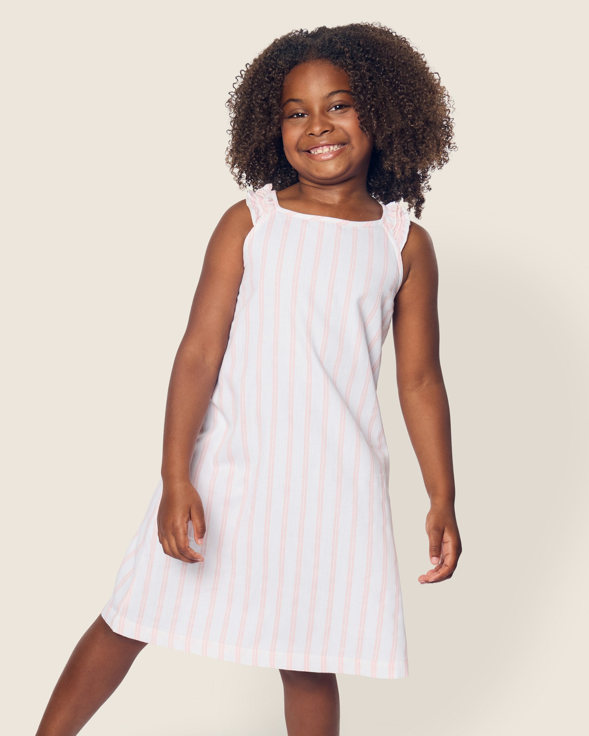 Girl's Twill Amelie Nightgown in Sunny Stripe