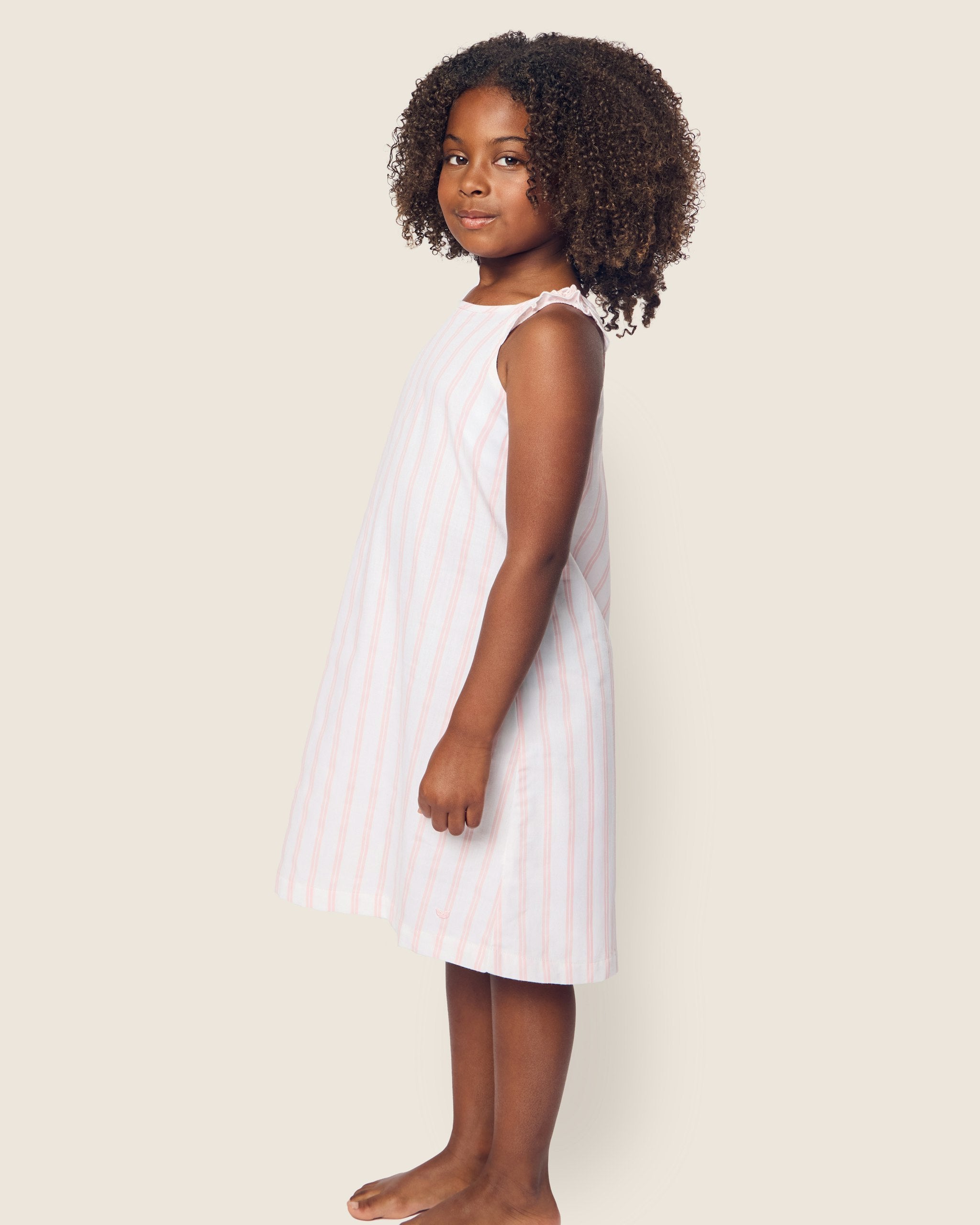 Girl's Twill Amelie Nightgown in Sunny Stripe