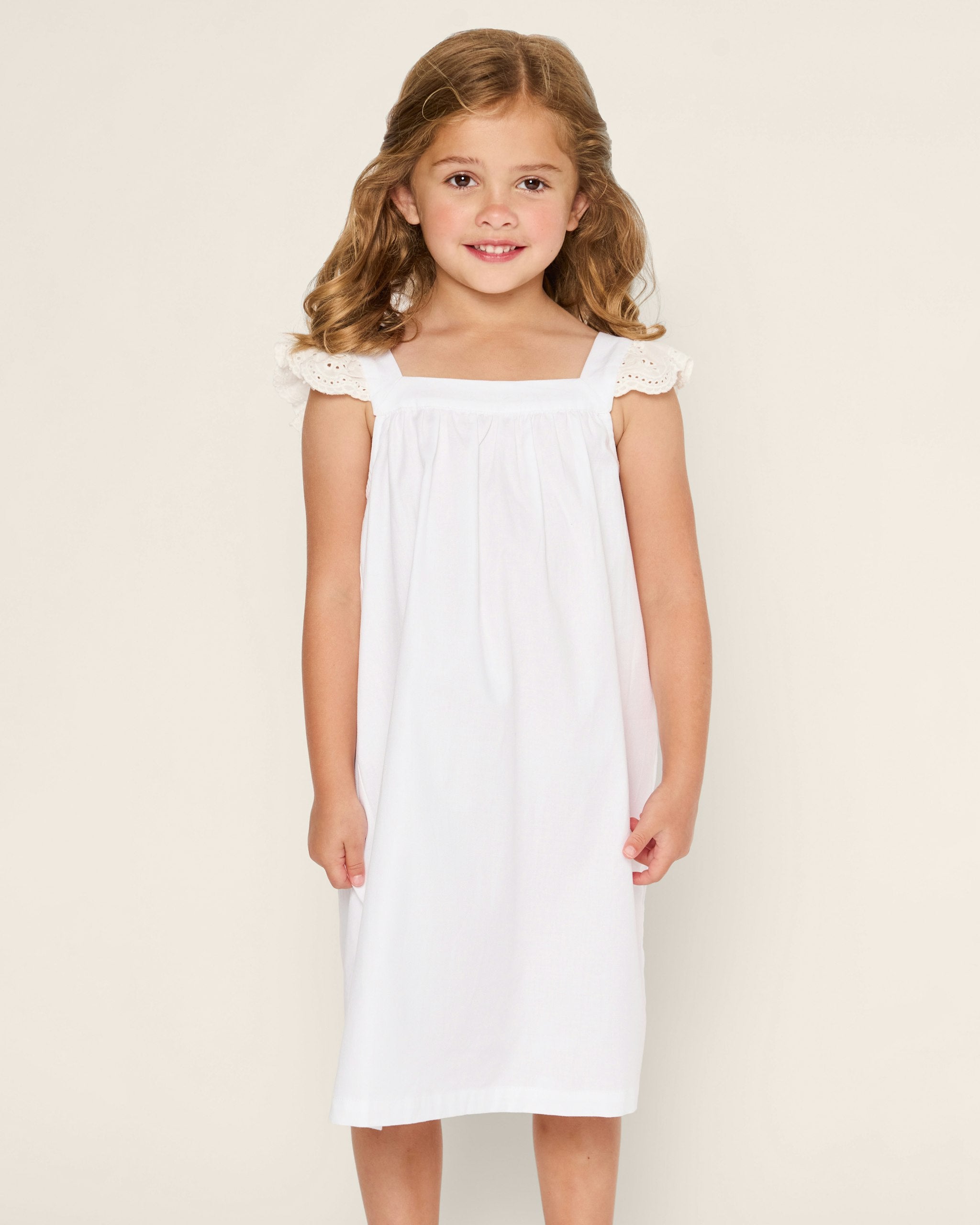 Girl's Twill Clara Nightgown in White