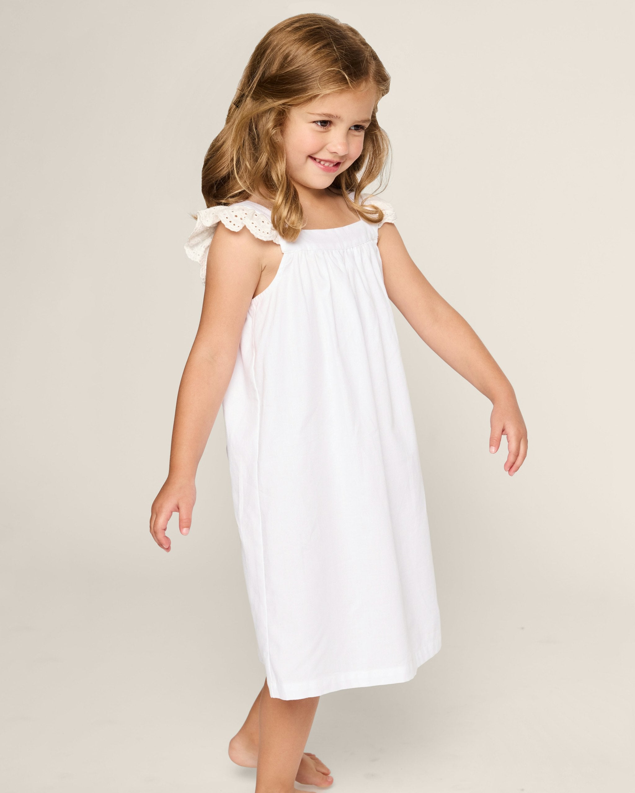 Girl's Twill Clara Nightgown in White