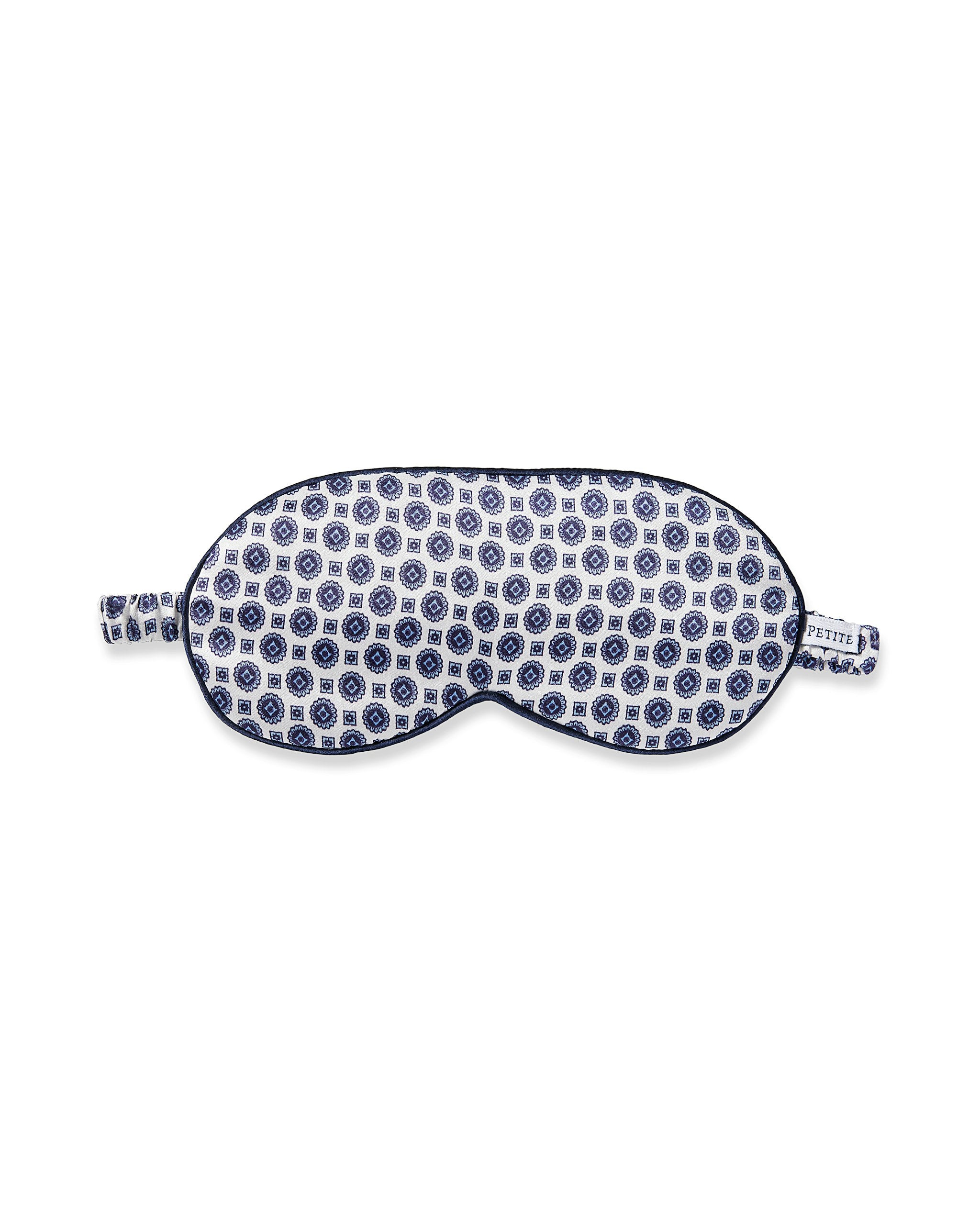 Adult's Silk Sleep Mask in Navy Foulard