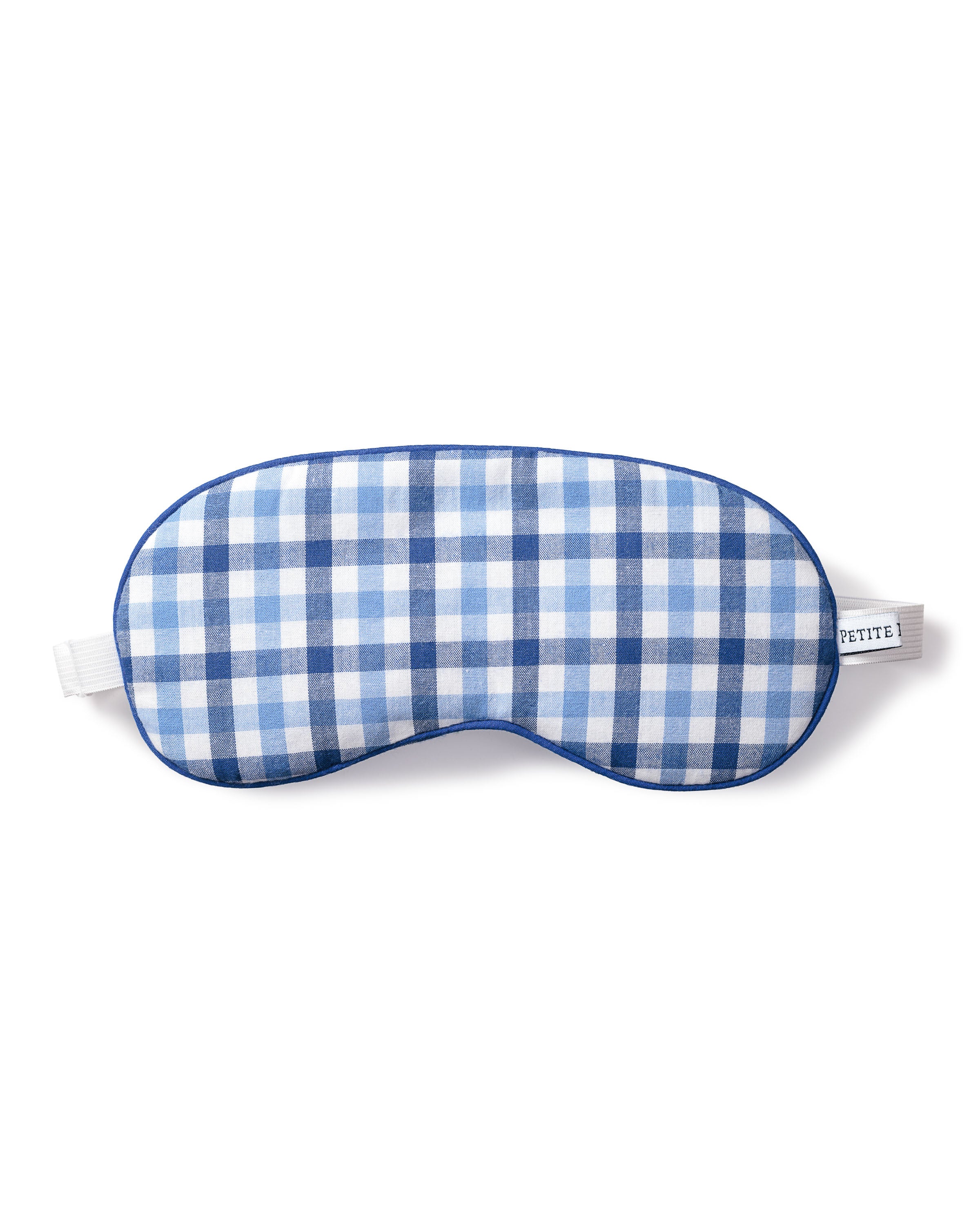 Adult's Twill Sleep Mask in Royal Blue Gingham