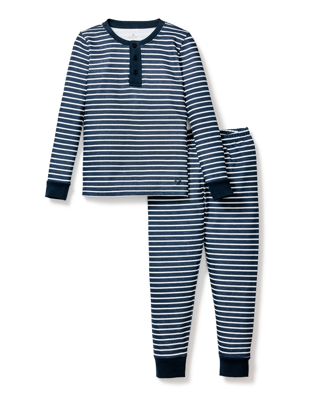 Kid's Pima Snug Fit Pajama Set in Blue Stripes