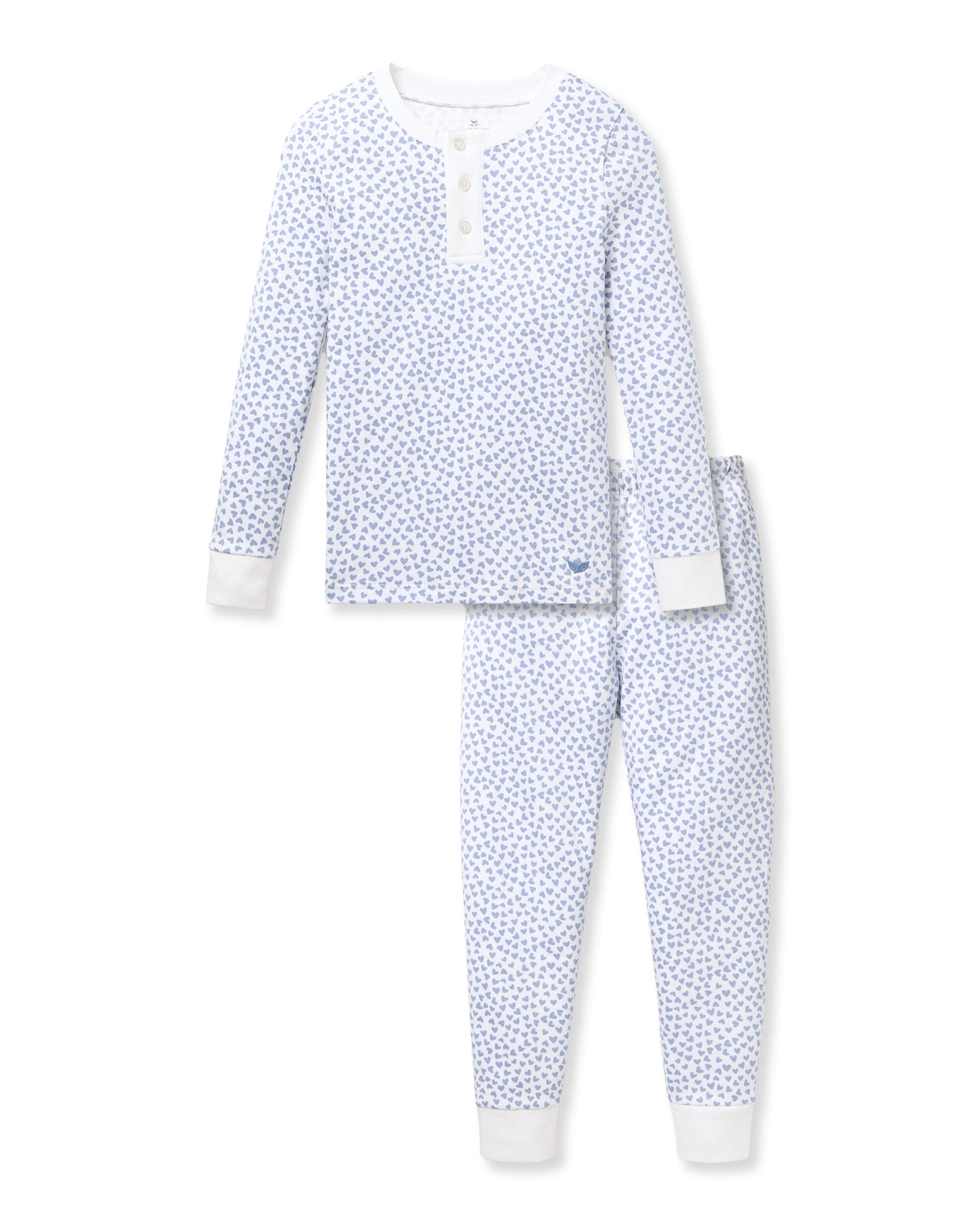 Kid's Pima Snug Fit Pajama Set in Bluehearts