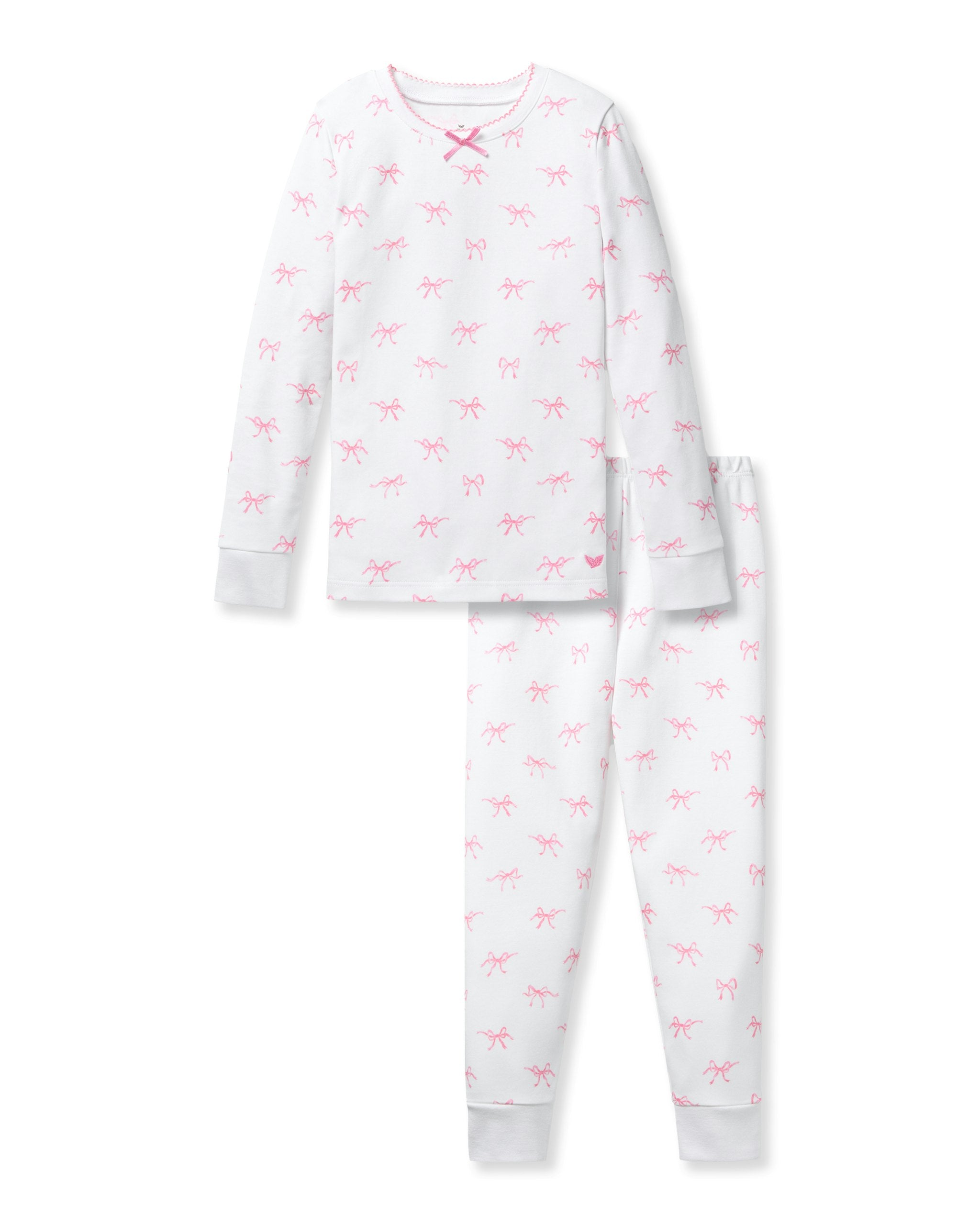 Kid's Pima Snug Fit Pajama Set in Blushing Bows