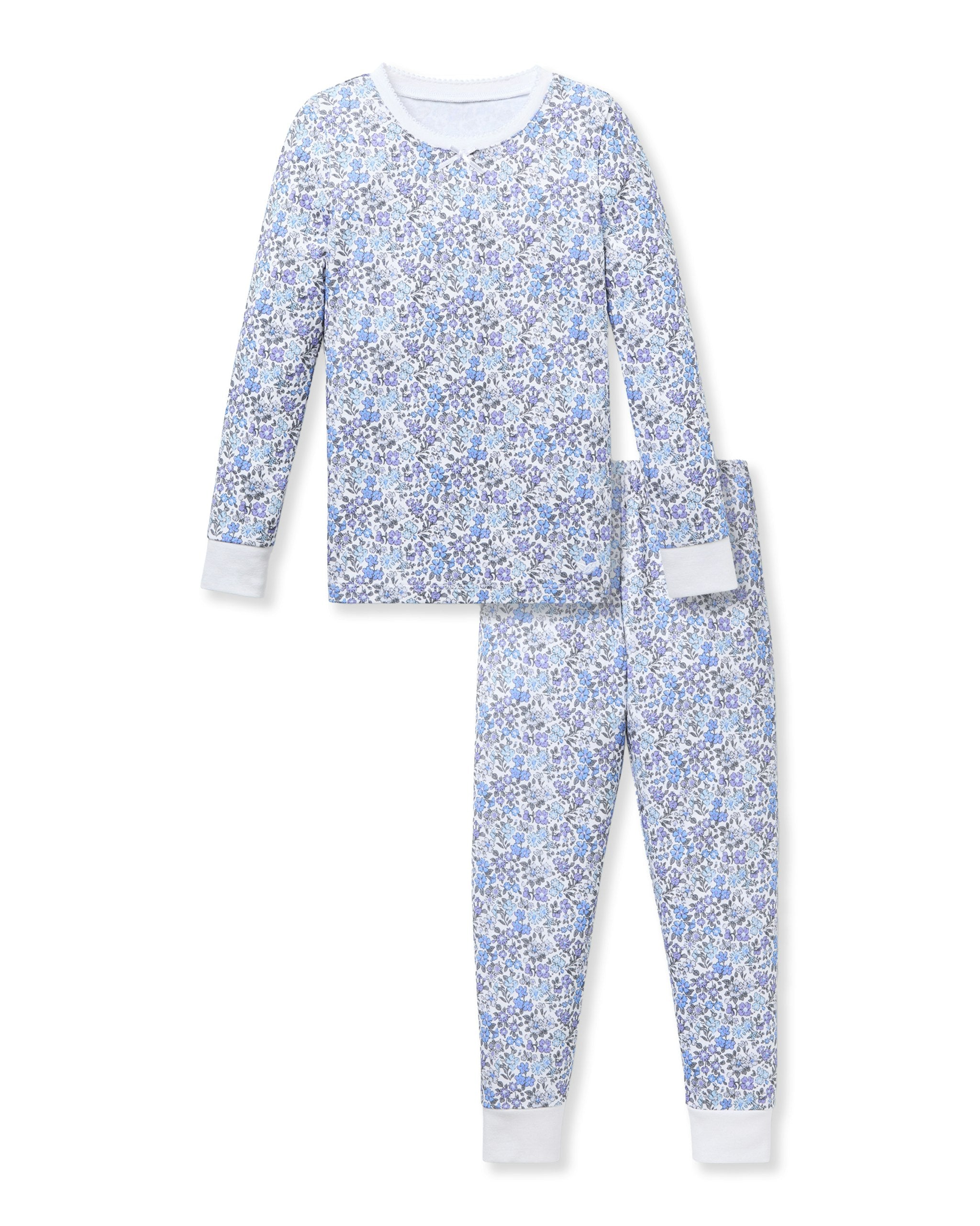 Kid's Pima Snug Fit Pajama Set in Fleur D'Azur