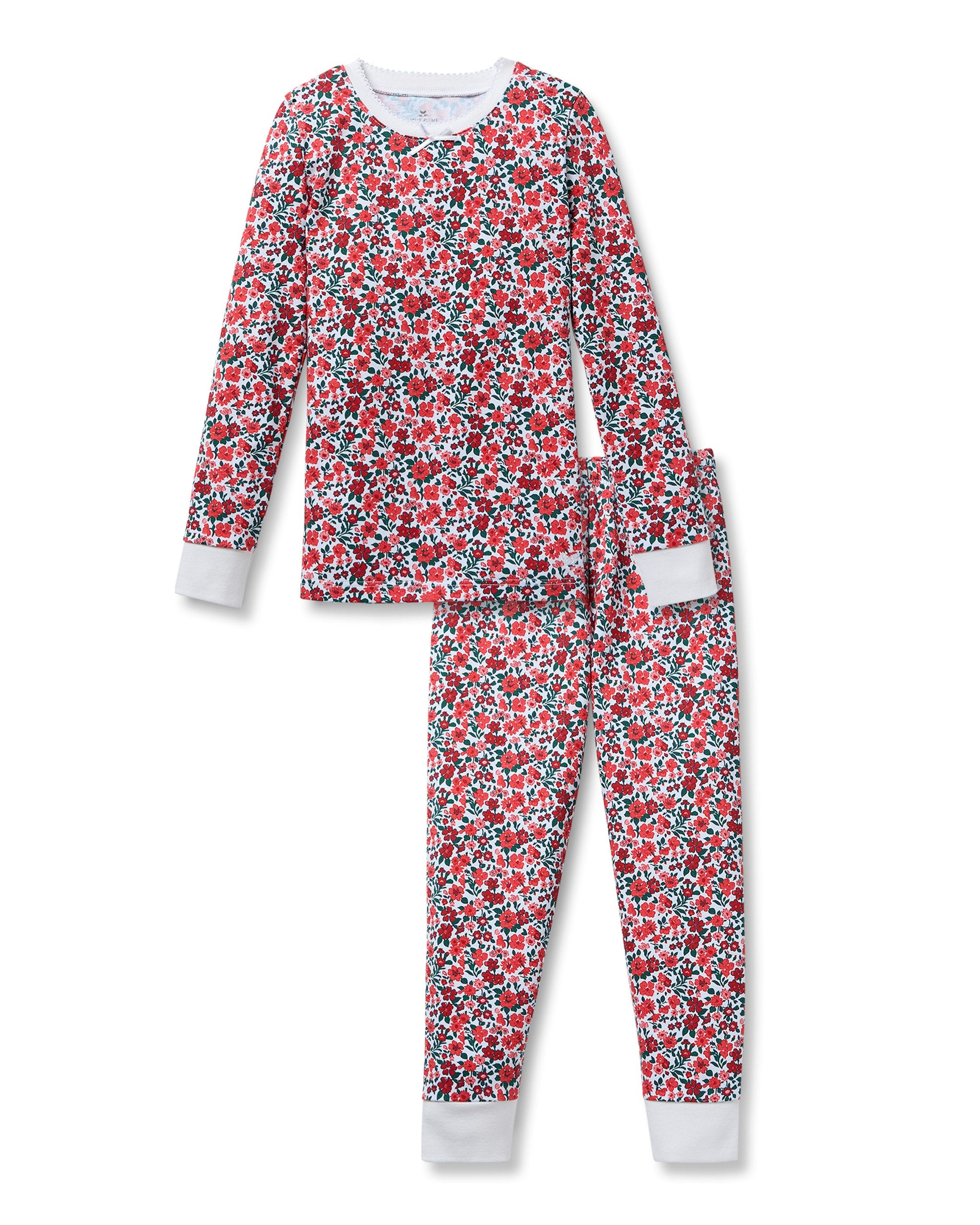 Kid's Pima Snug Fit Pajama Set in Fleurs des Bois