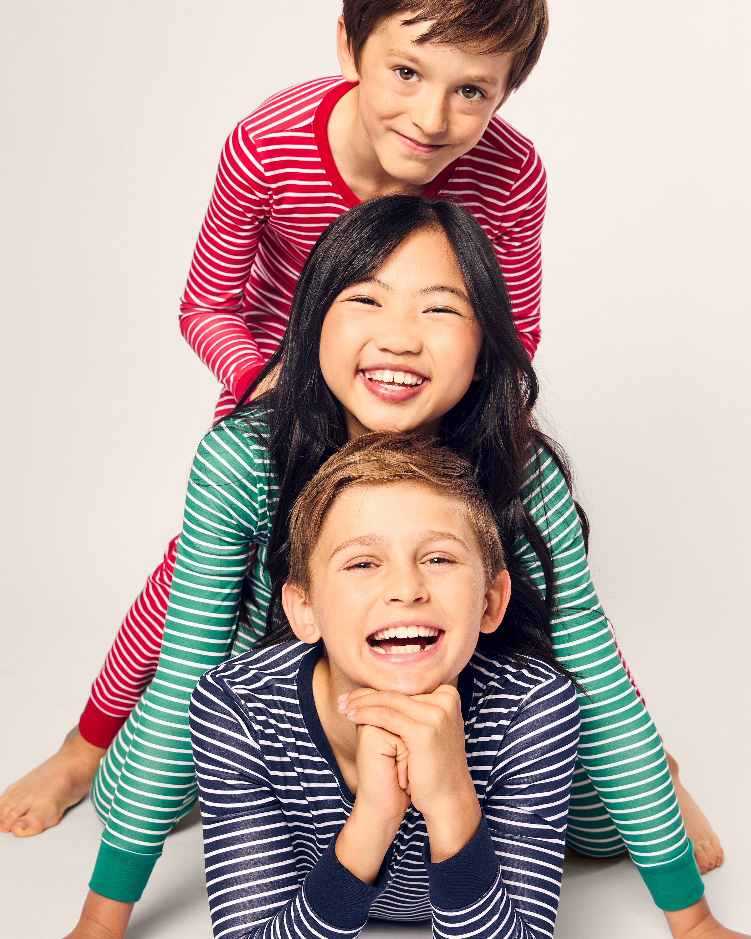 Kid's Pima Snug Fit Pajama Set in Red Stripe