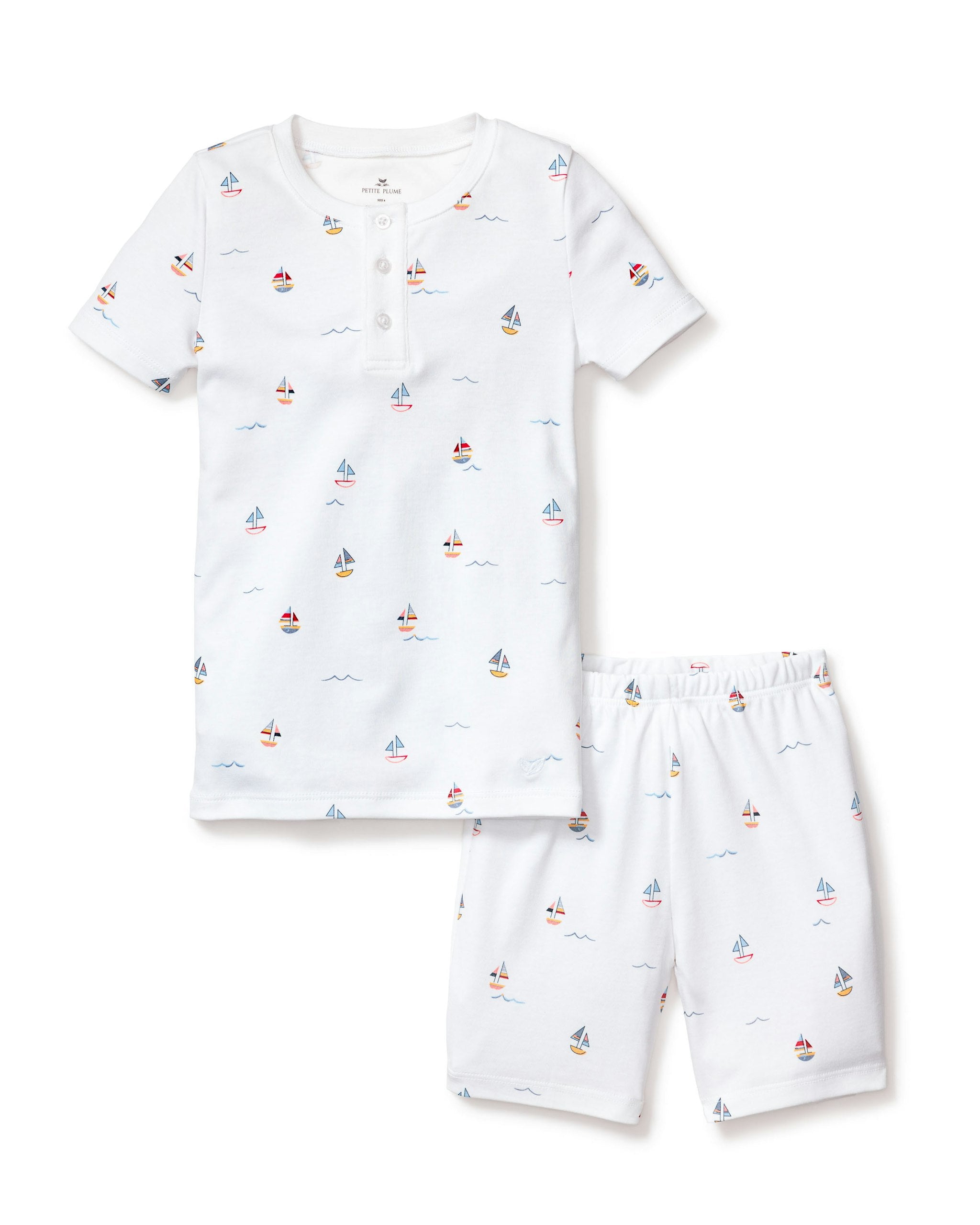 Kid's Pima Snug Fit Short Set in Bateau
