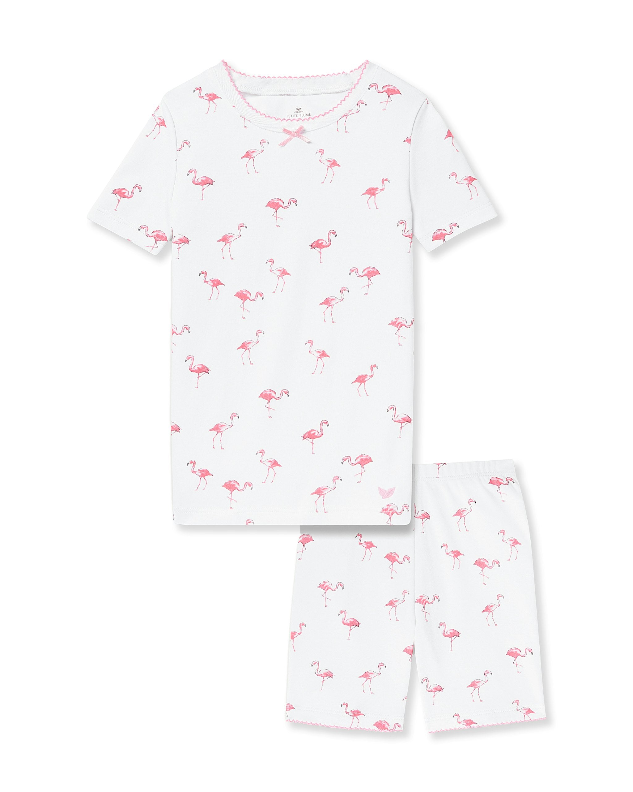 Kid's Pima Snug Fit Short Set in Flamingos